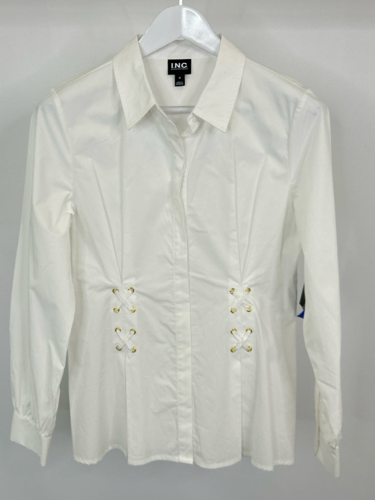 INC Women Size M White Blouse