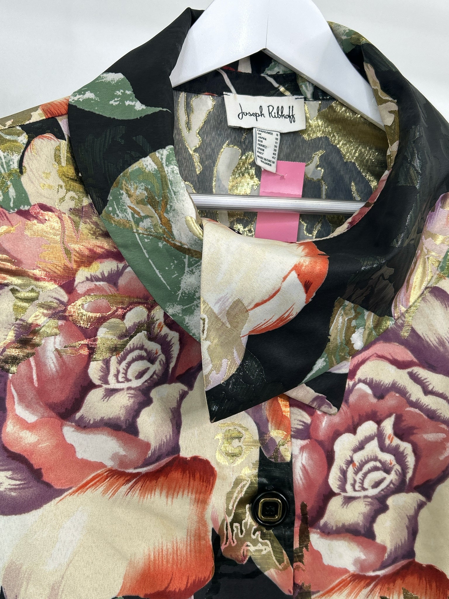 JOSEPH RIBKOFF Size 8 Black Floral Women Jacket