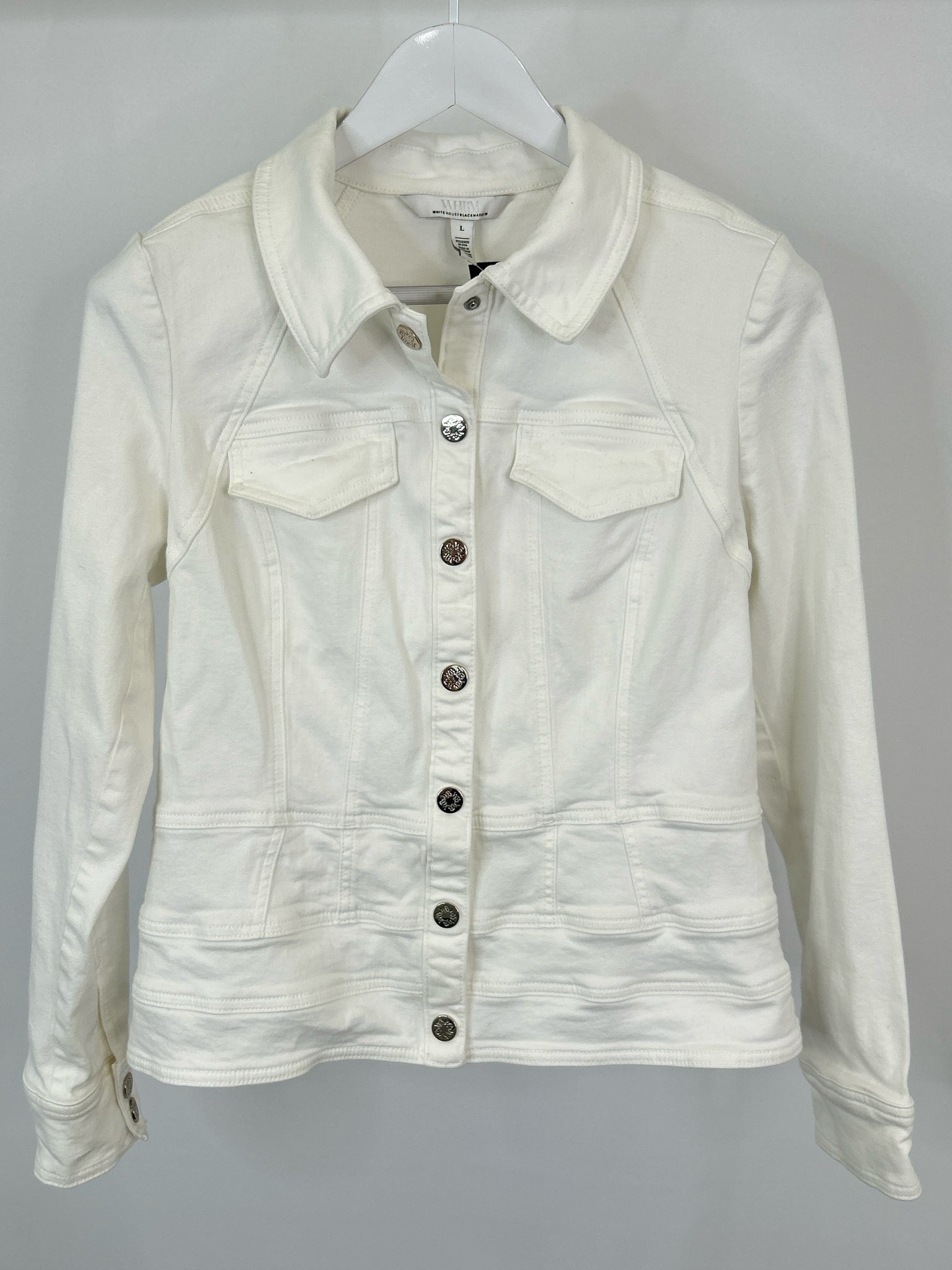 White House Black Market Size L white denim Women Jacket