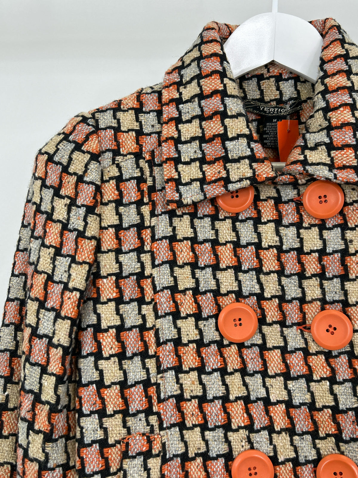 VERTIGO PARIS Size M ORANGE AND CREAM Women Jacket