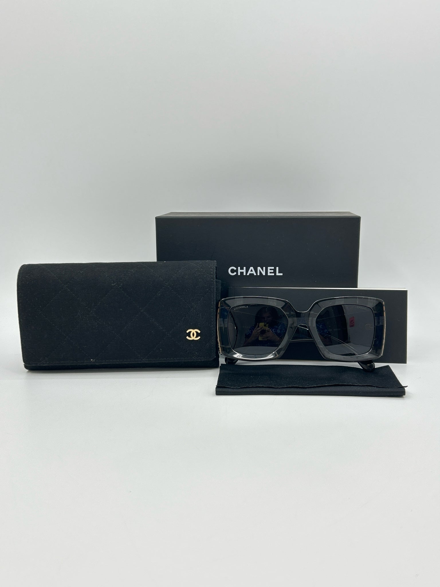 CHANEL Black & Grey Sunglasses