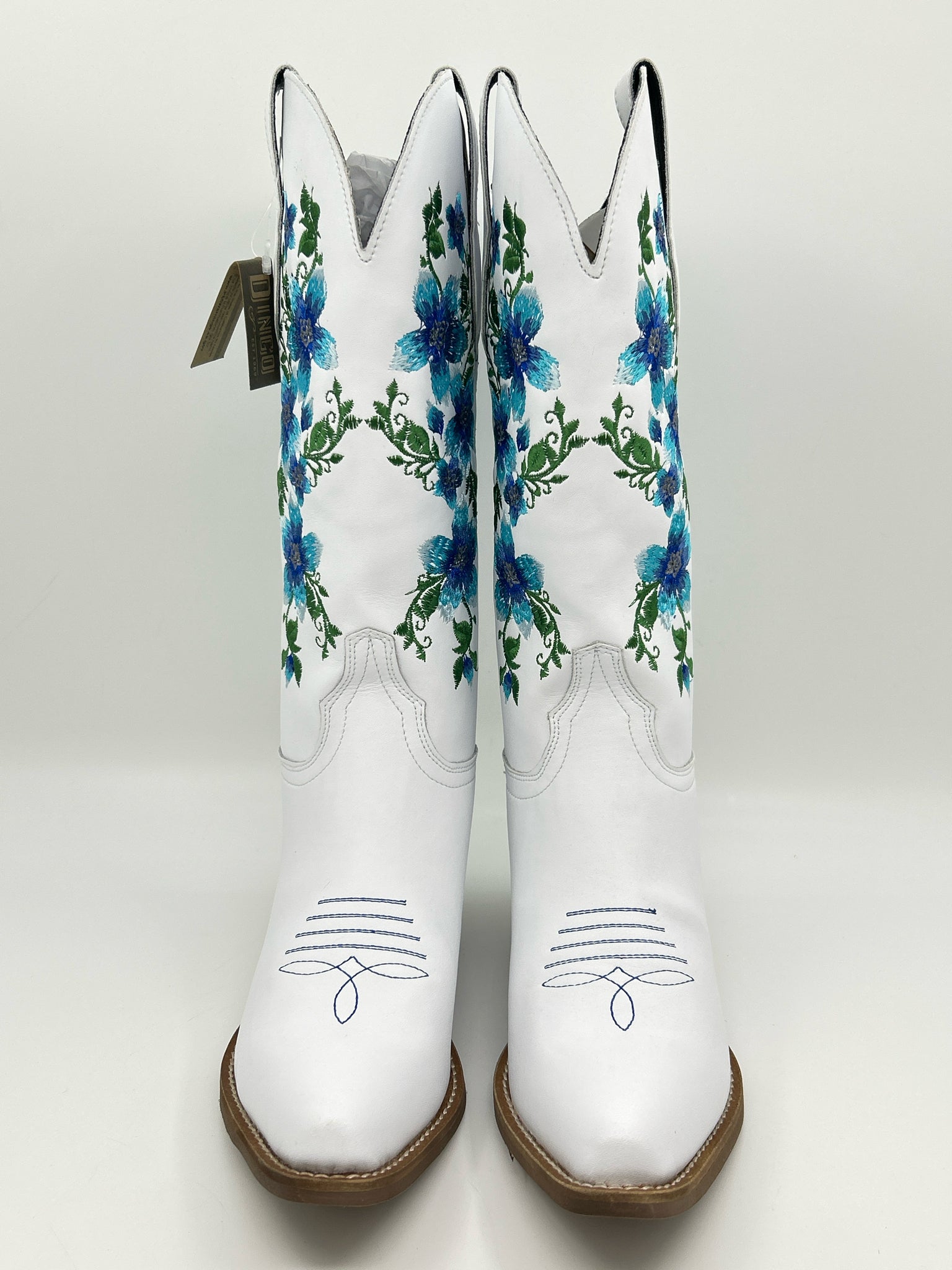 DINGO Size 7.5M White and Blue Women Boots NIB