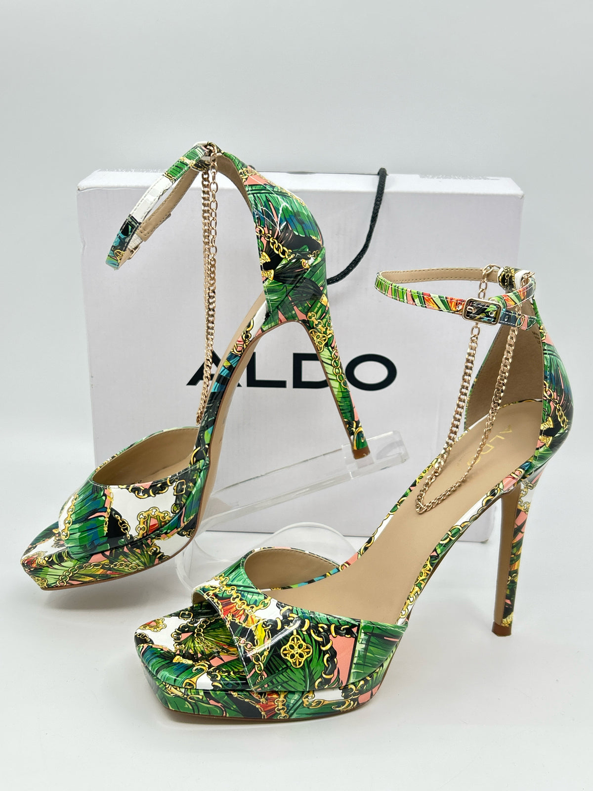 ALDO Size 11 Green Print Women Sandal