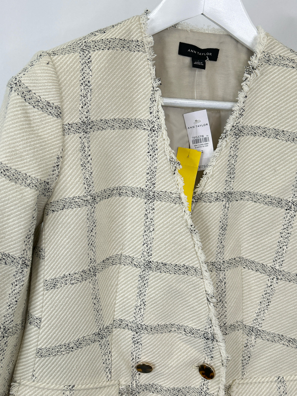 ANN TAYLOR Size 2 IVORY AND BLACK Women Blazer