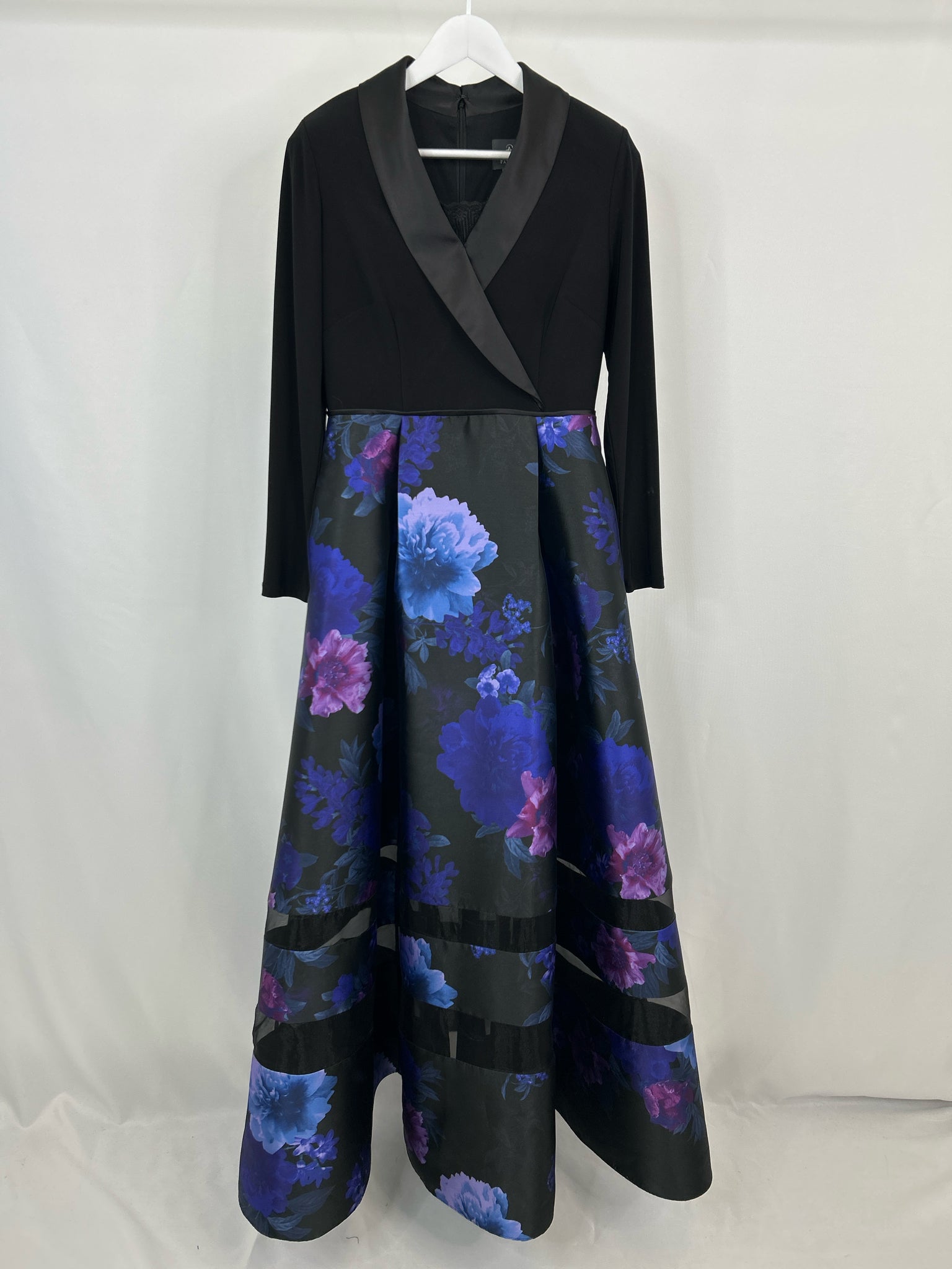 ADRIANNA PAPELL Size 10 Black & Purple Women Dress