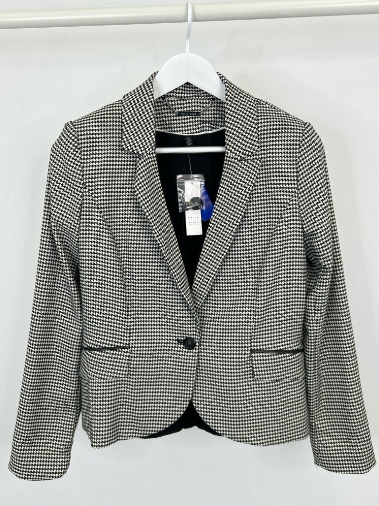 White House Black Market Women Size 8 White and Black Blazer NWT