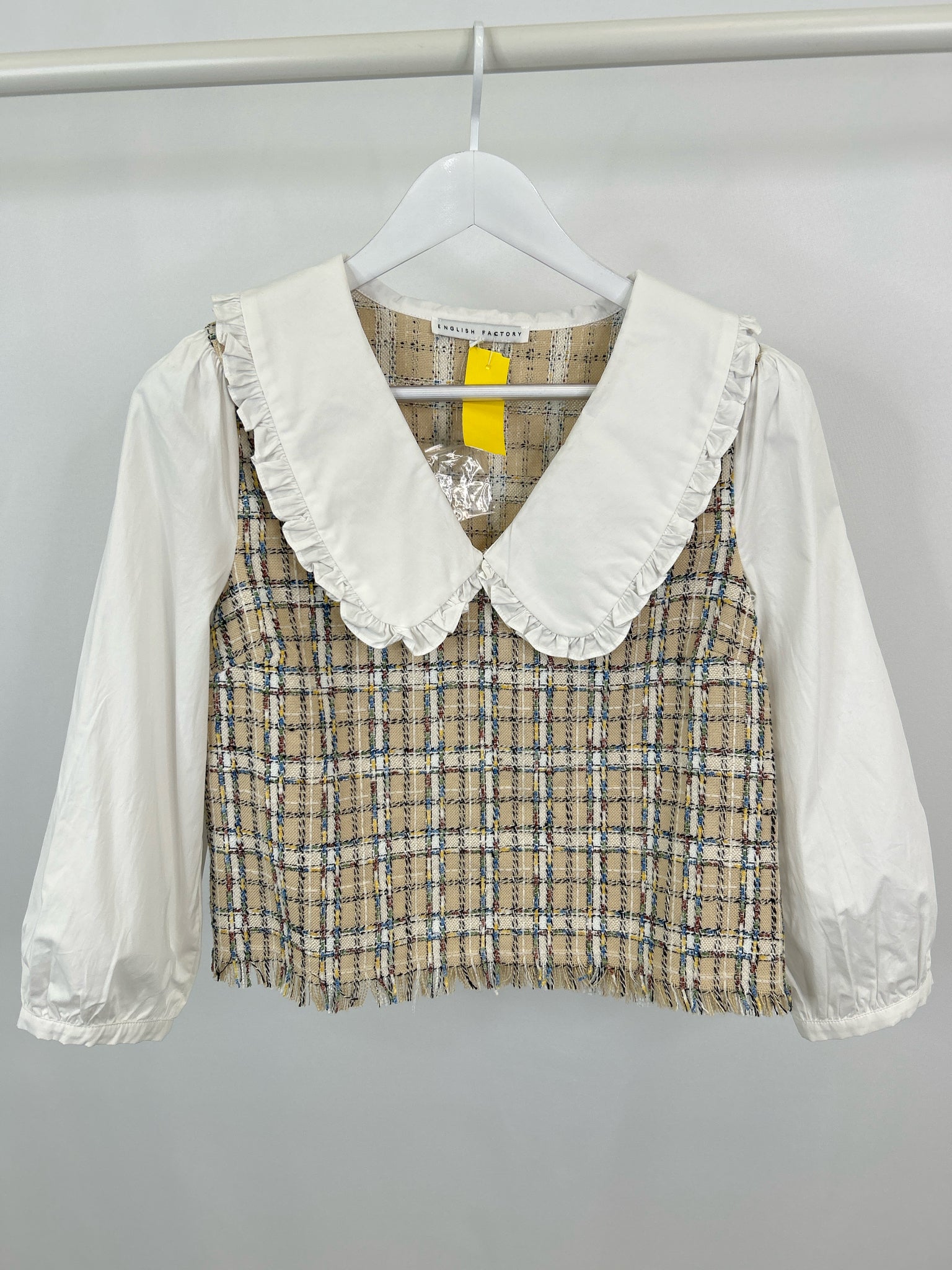English Factory Size M WHITE AND BEIGE Women Blouse