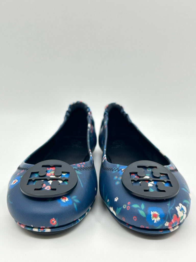 TORY BURCH Women Size 8.5 Blue floral Flats