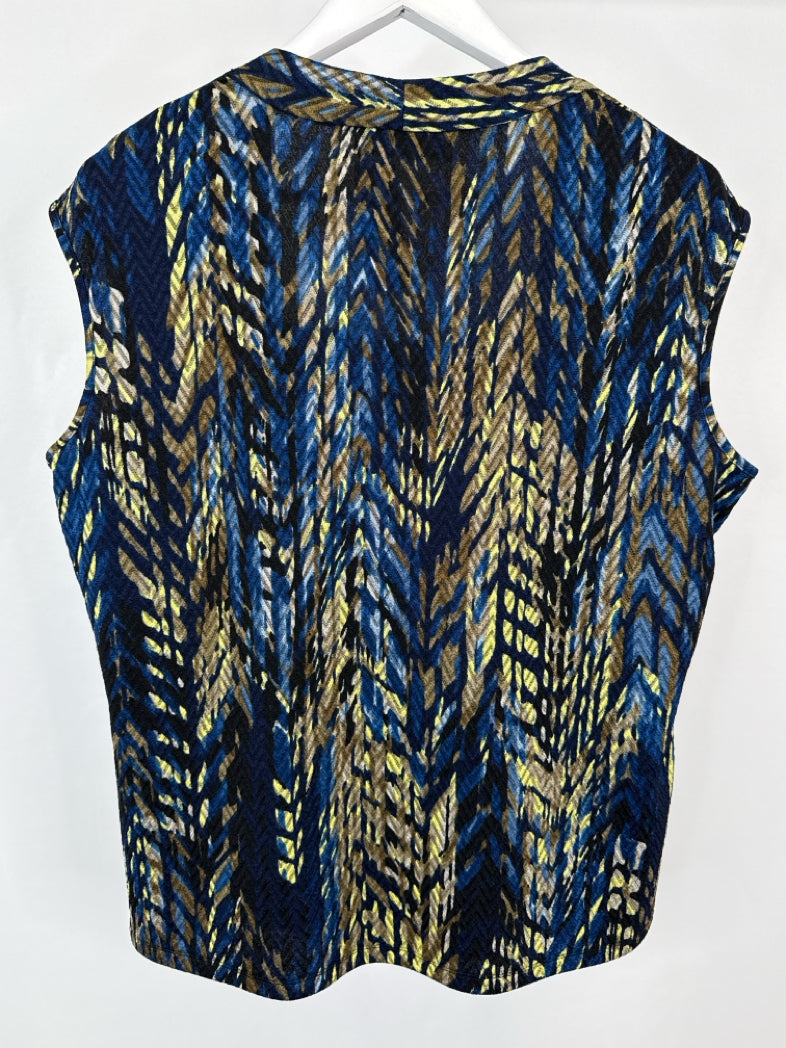 KASPER Size 1X Navy and yellow Women 2-piece Set