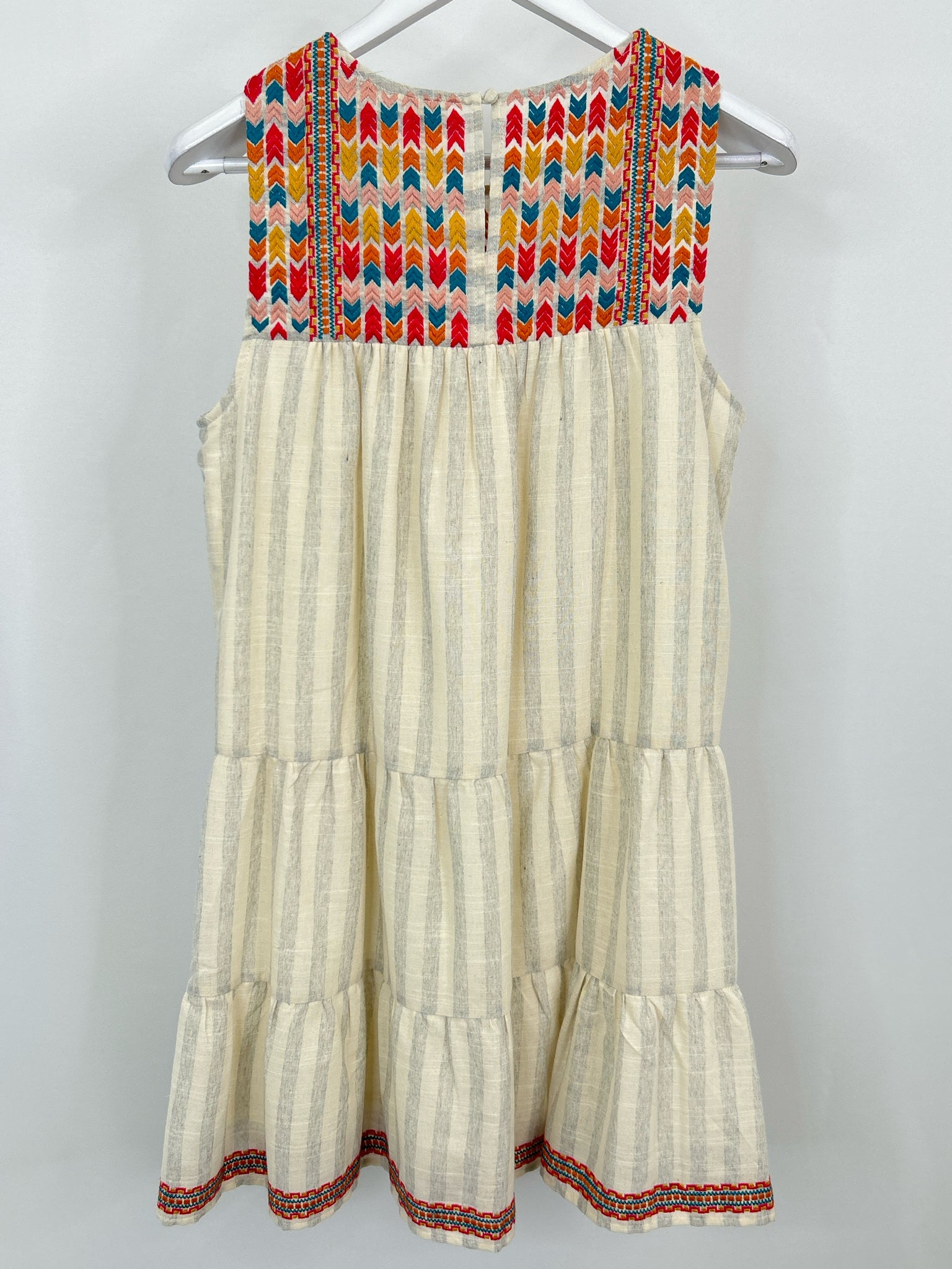 SAVANNA JANE Size M Beige & Grey Women Dress