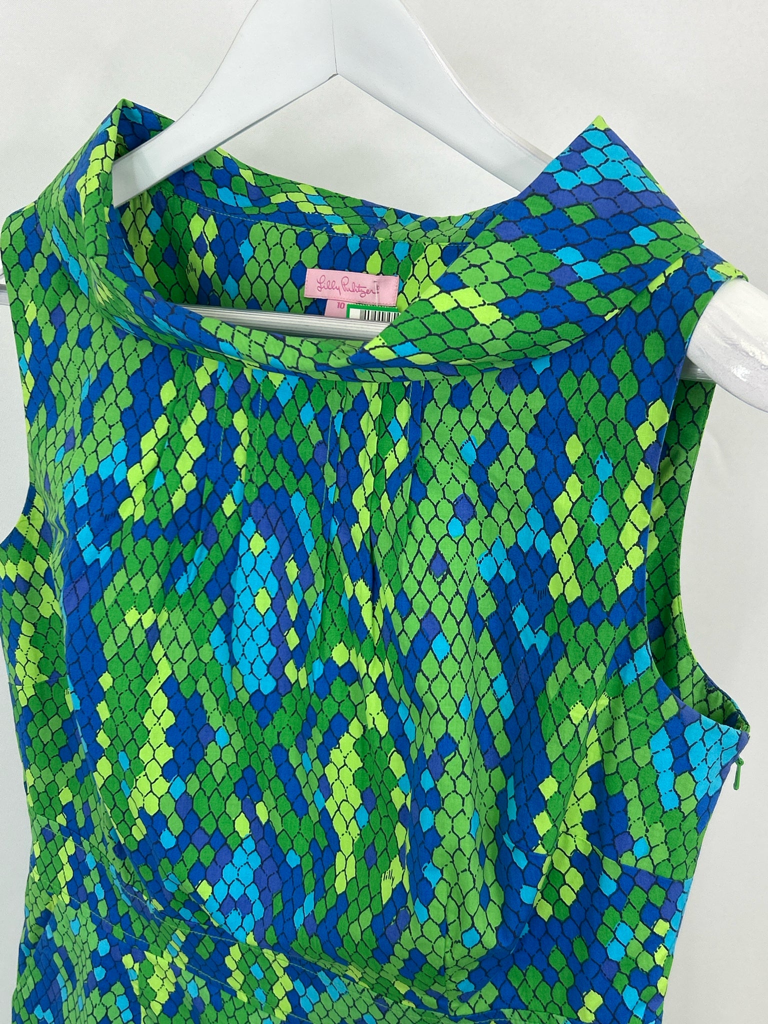 LILLY PULITZER Size 10 Green and Blue Women Dress
