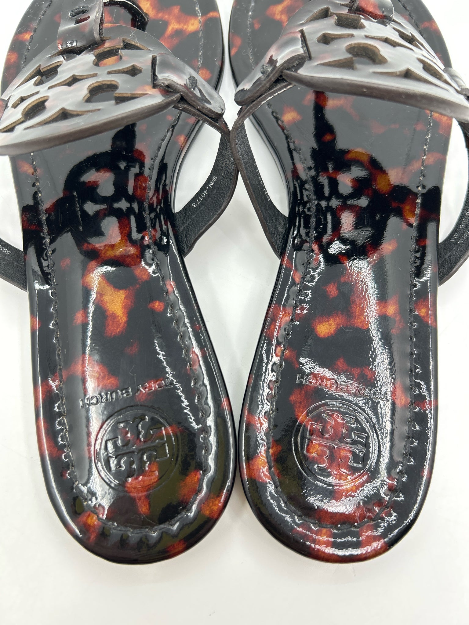 TORY BURCH Size 8M BROWN & BLACK Women Sandal