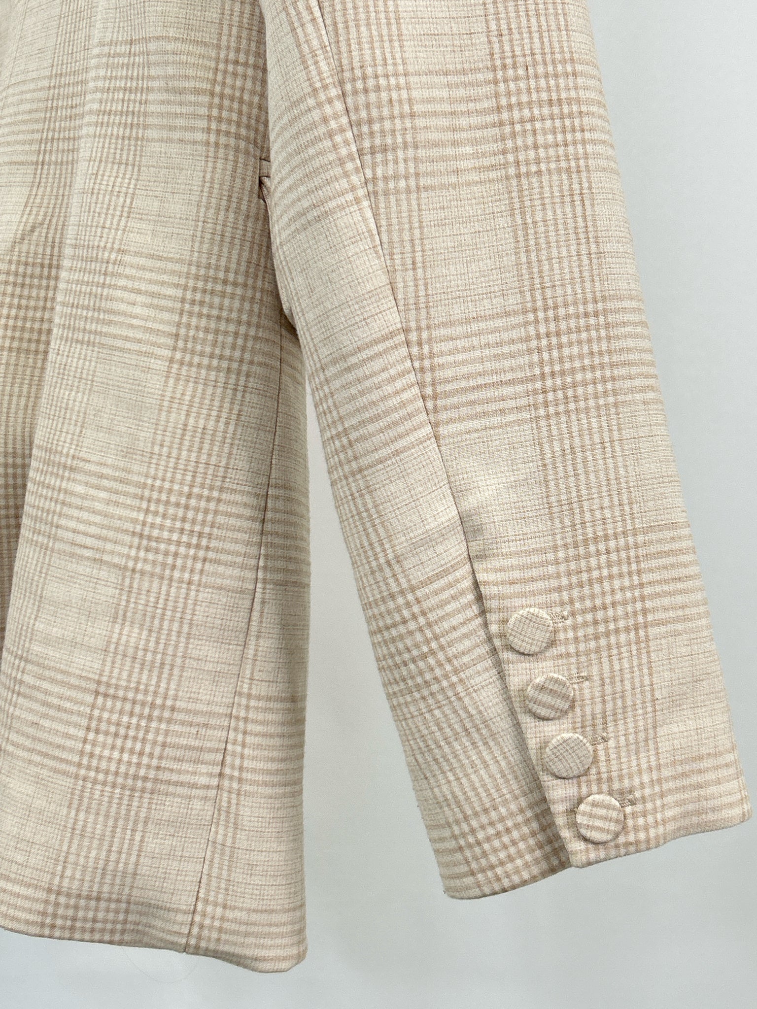 HOUSE OF HARLOW 1960 Size S Beige Plaid Women Blazer