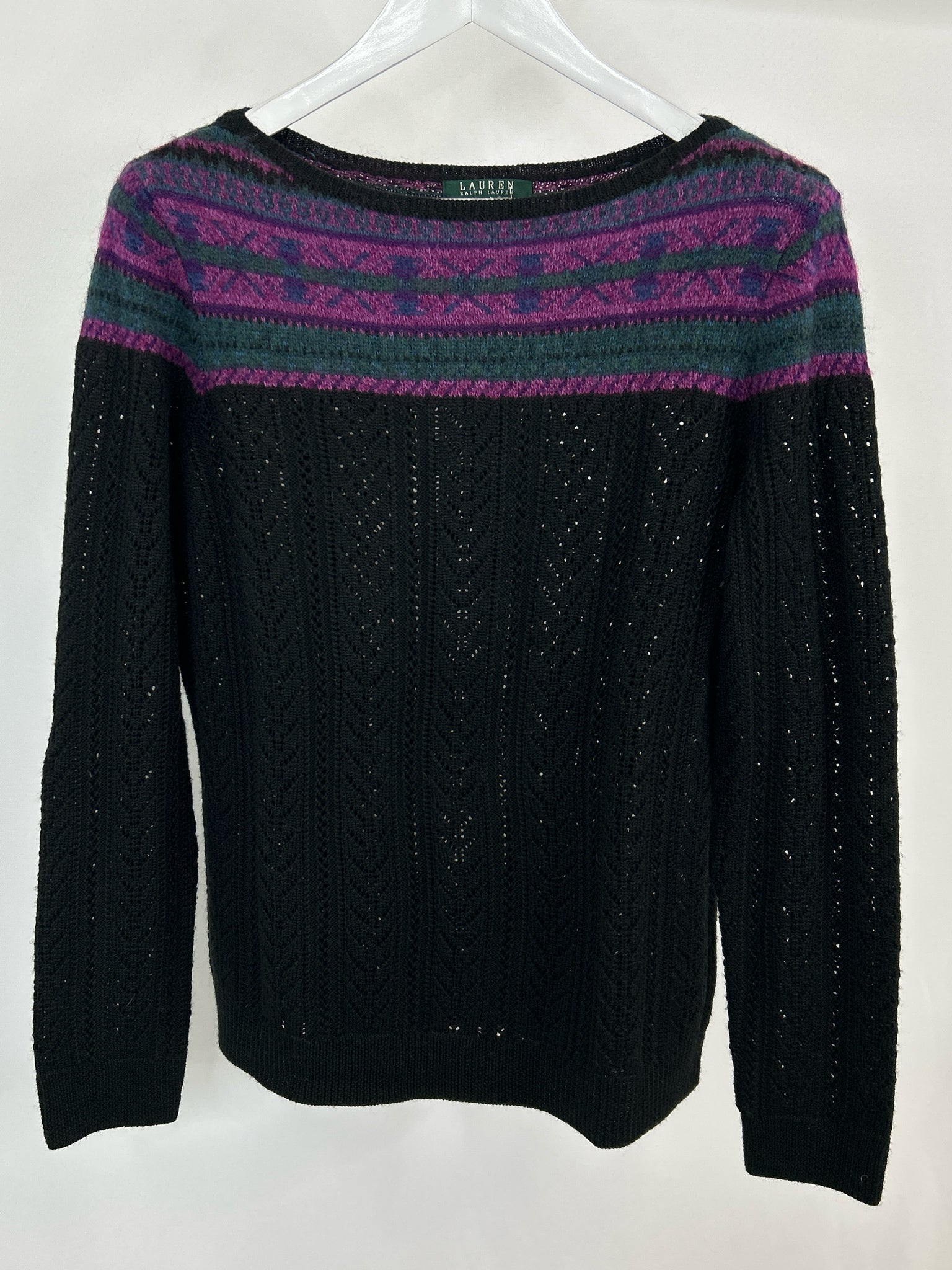Lauren Ralph Lauren Size XL PURPLE AND BLACK Women Sweater