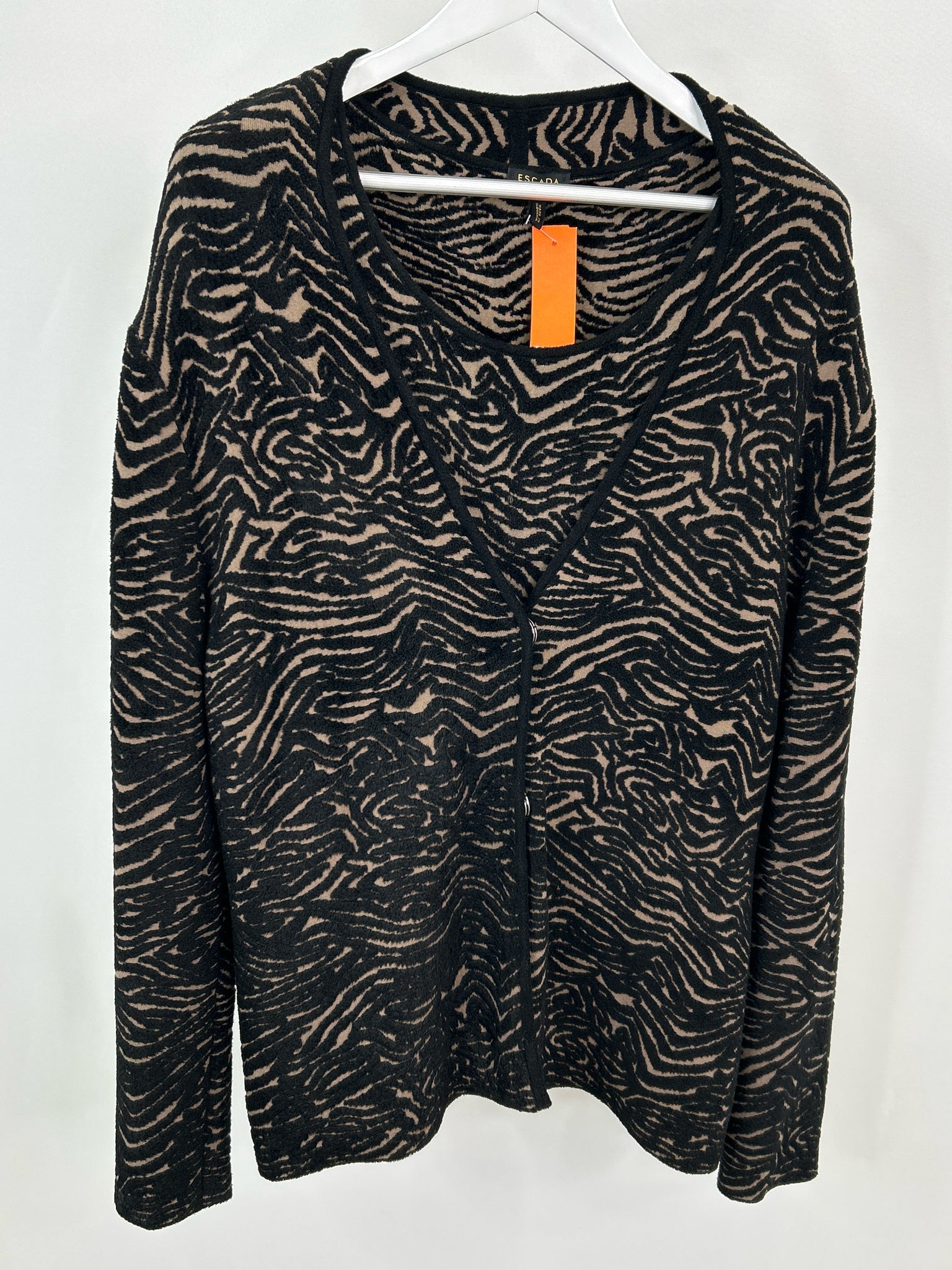 ESCADA Size XL Black Print Women 2-piece Set