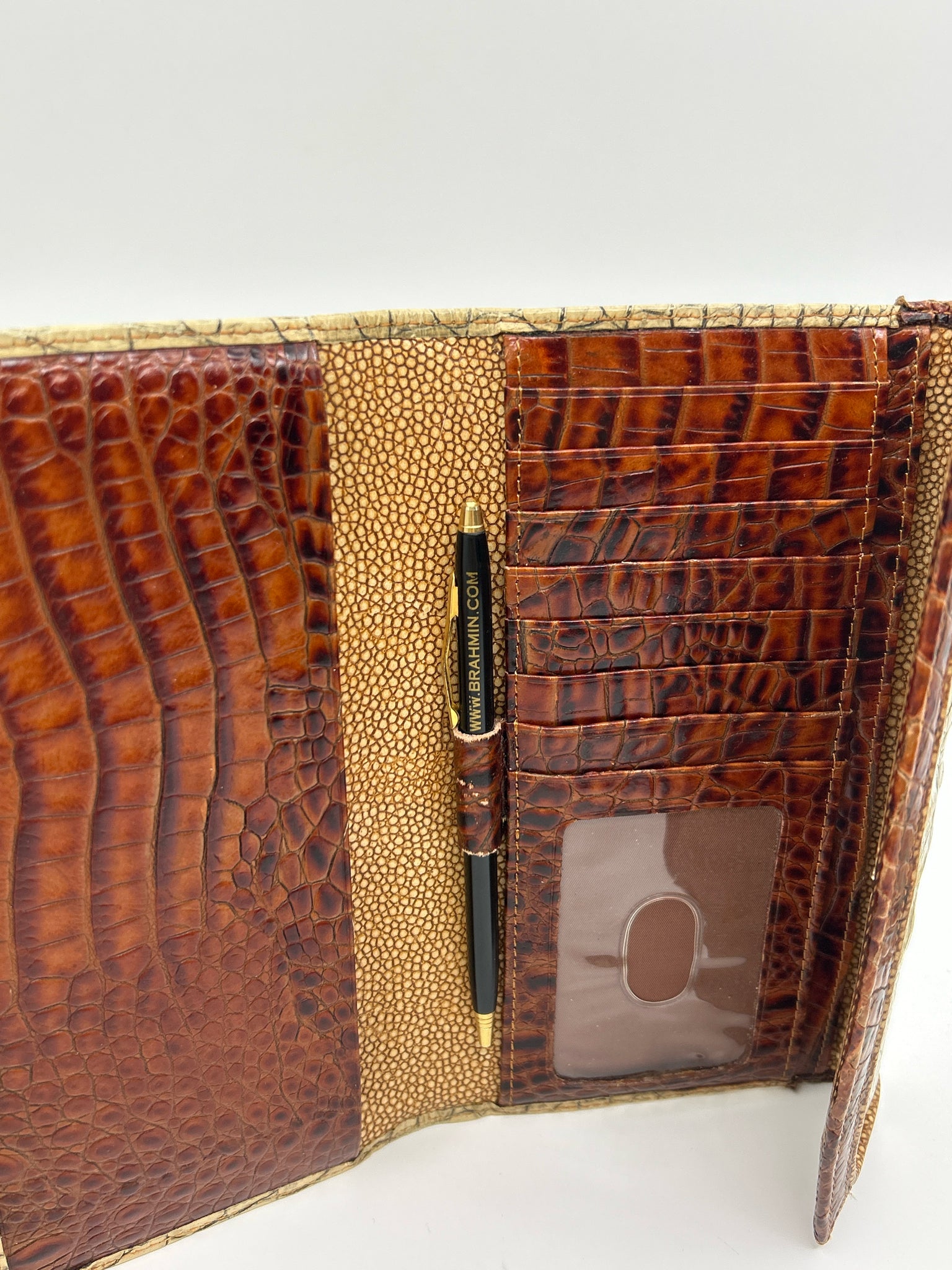 BRAHMIN Beige and Tan Women Wallet