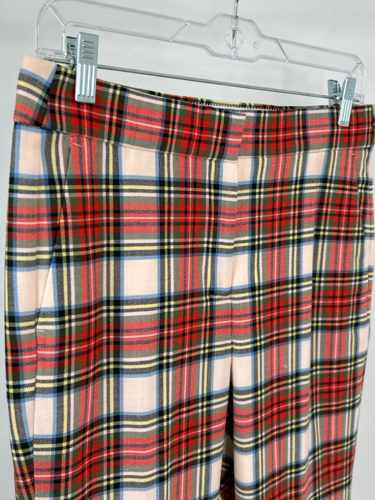 J. CREW Women Size 8P Red Plaid Pants