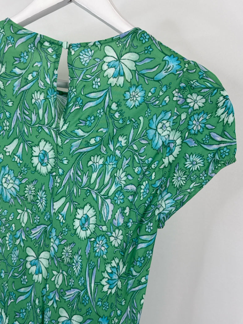 J.CREW Size 4 Green Floral Women Dress