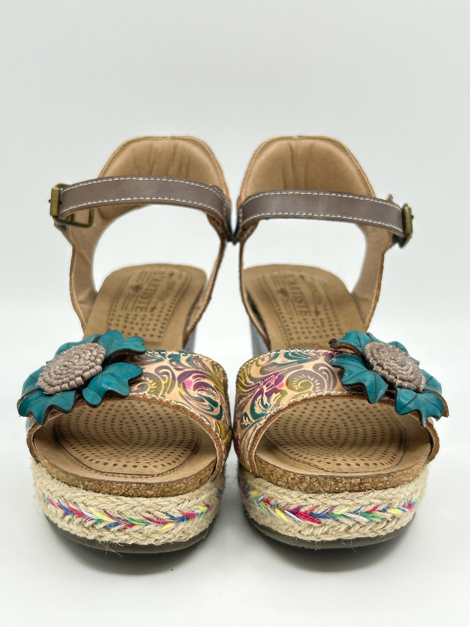 L'ARTISTE EU Size 37 Blue Print Women Sandal