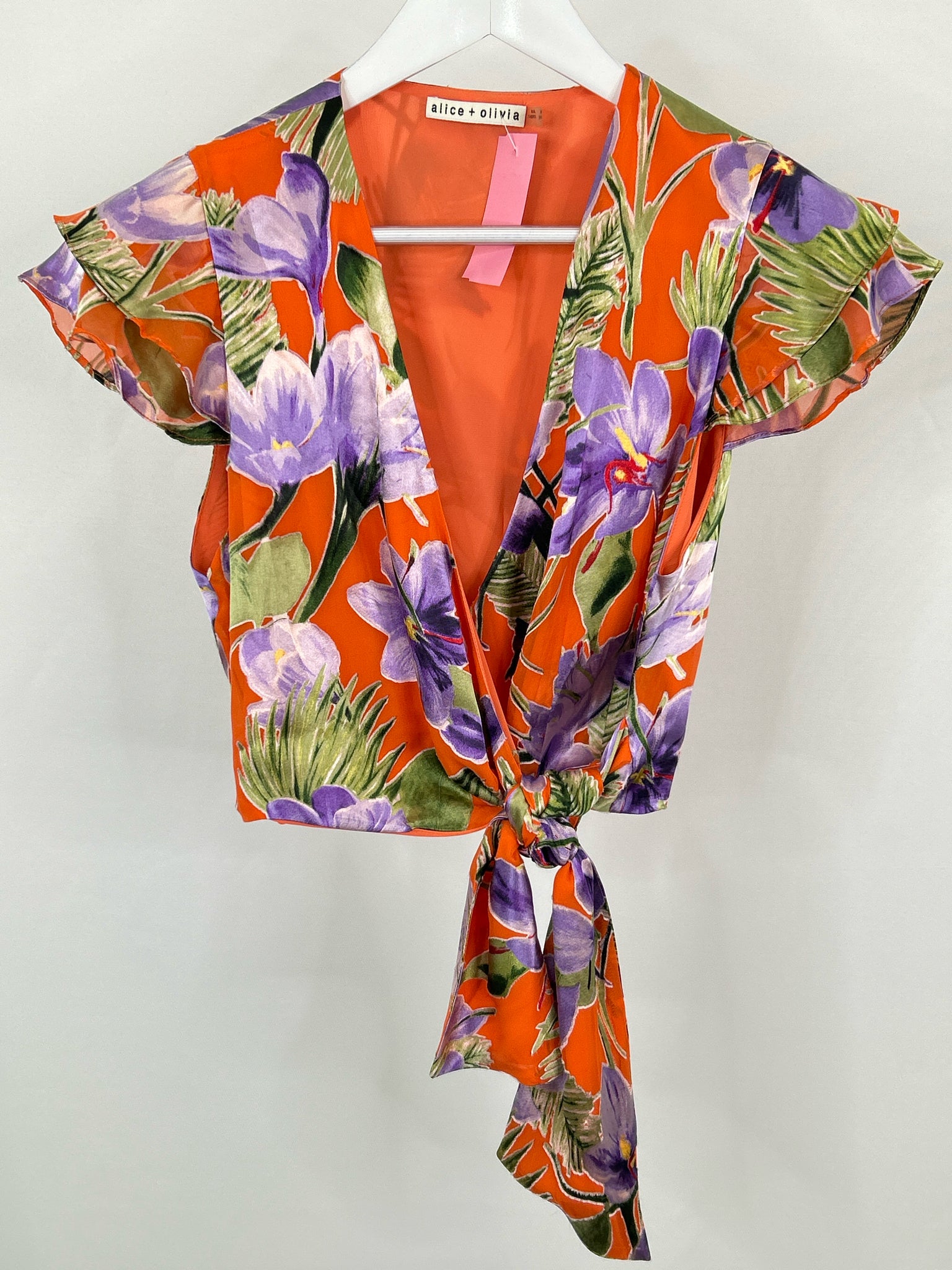 ALICE + OLIVIA Size 4 Orange Print Women Top