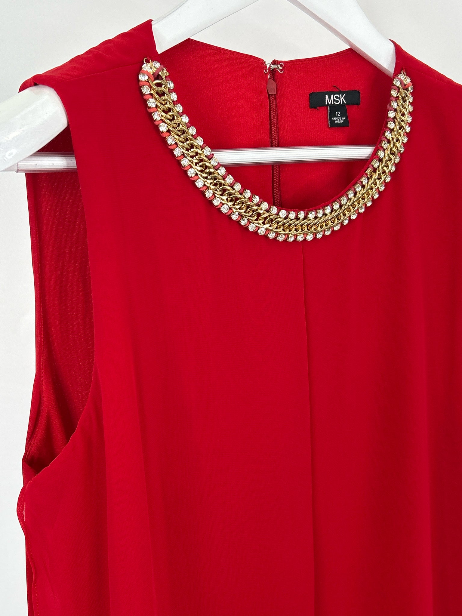 MSK Size 12 Red Women Dress NWT