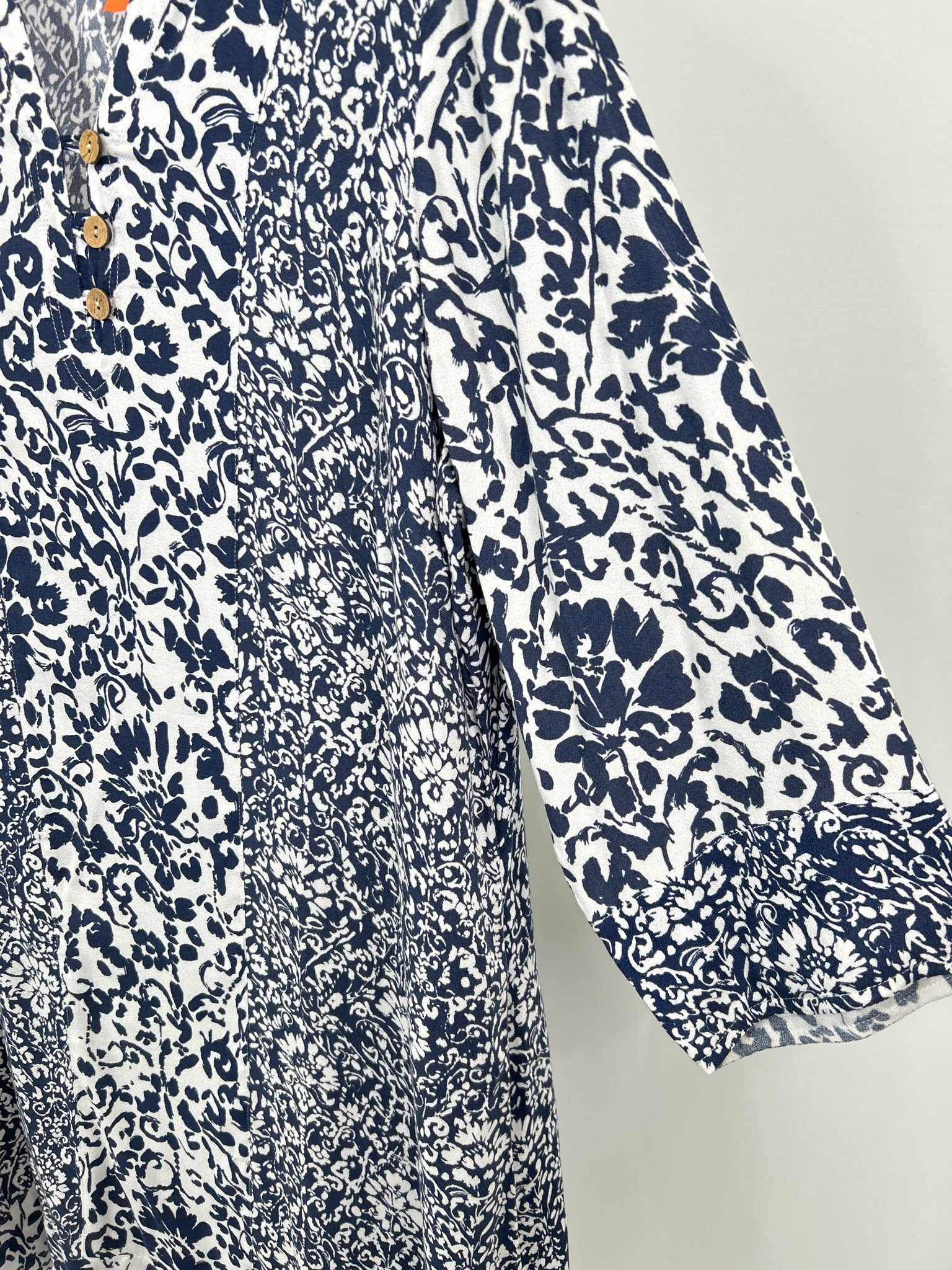 SOFT SURROUNDINGS Size 1X Navy Print Women Dress