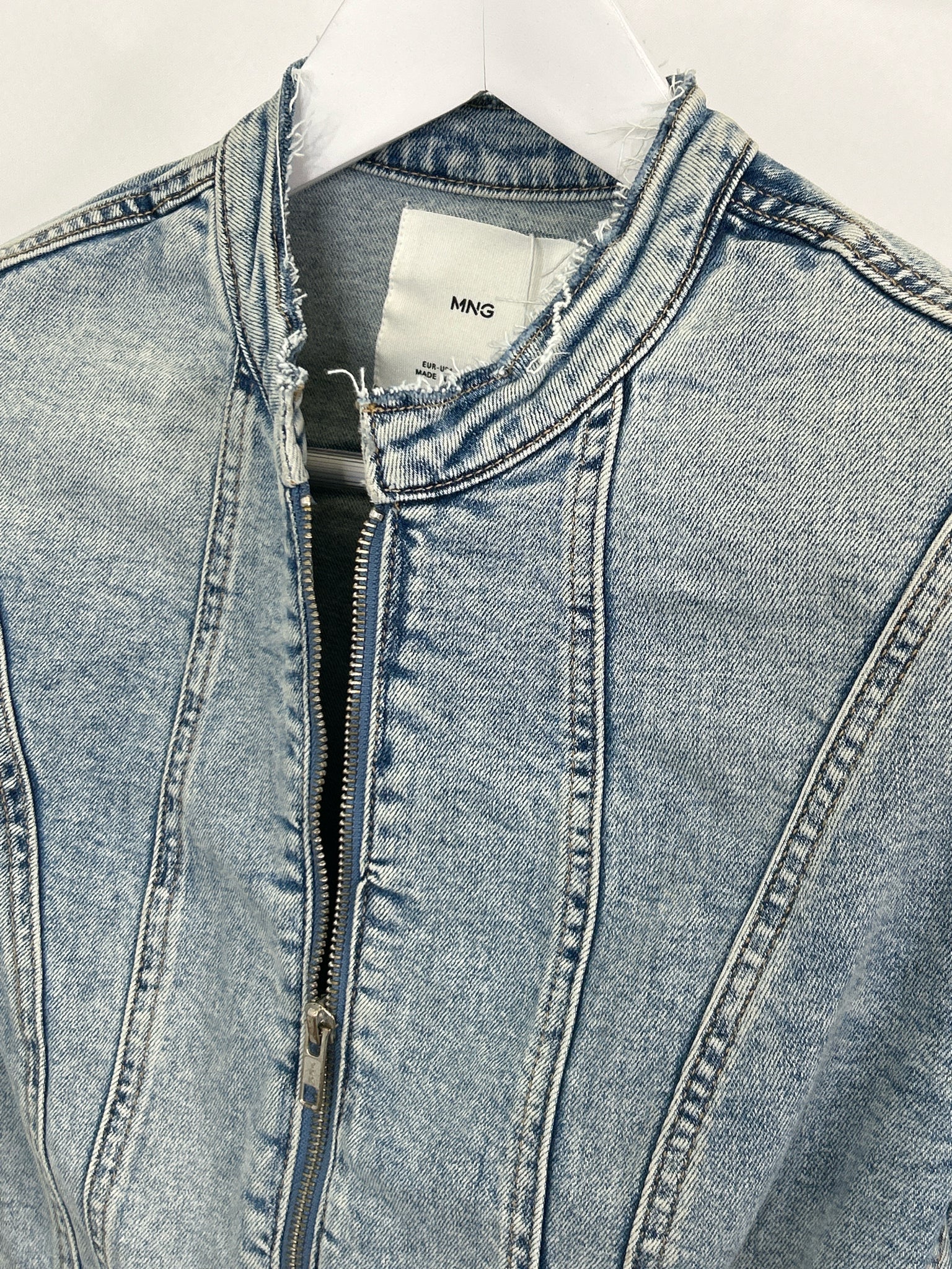 MNG NWT Size L BLUE DENIM Women Jacket