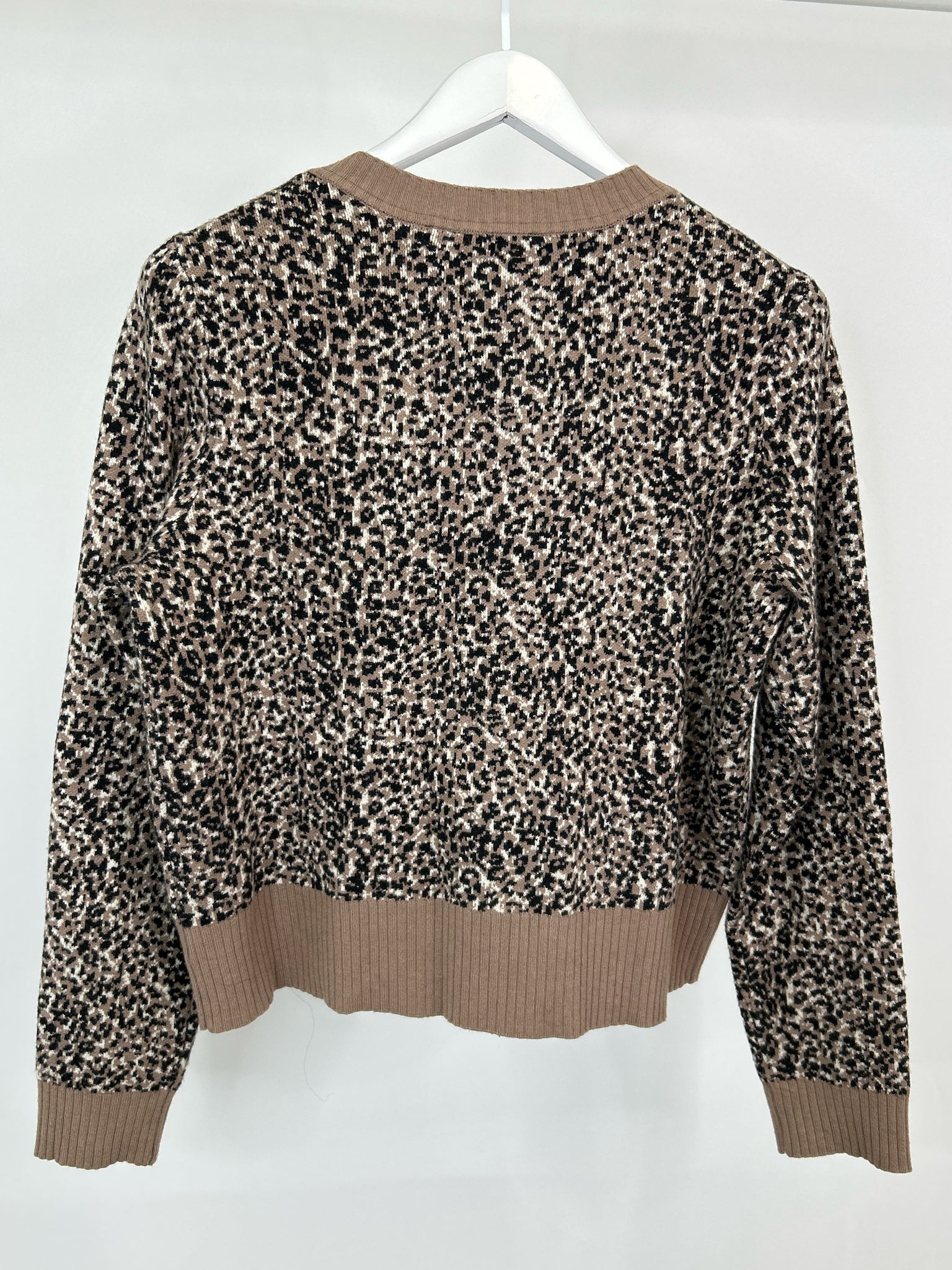 White House Black Market Size XL Brown Animal Print Women Cardigan