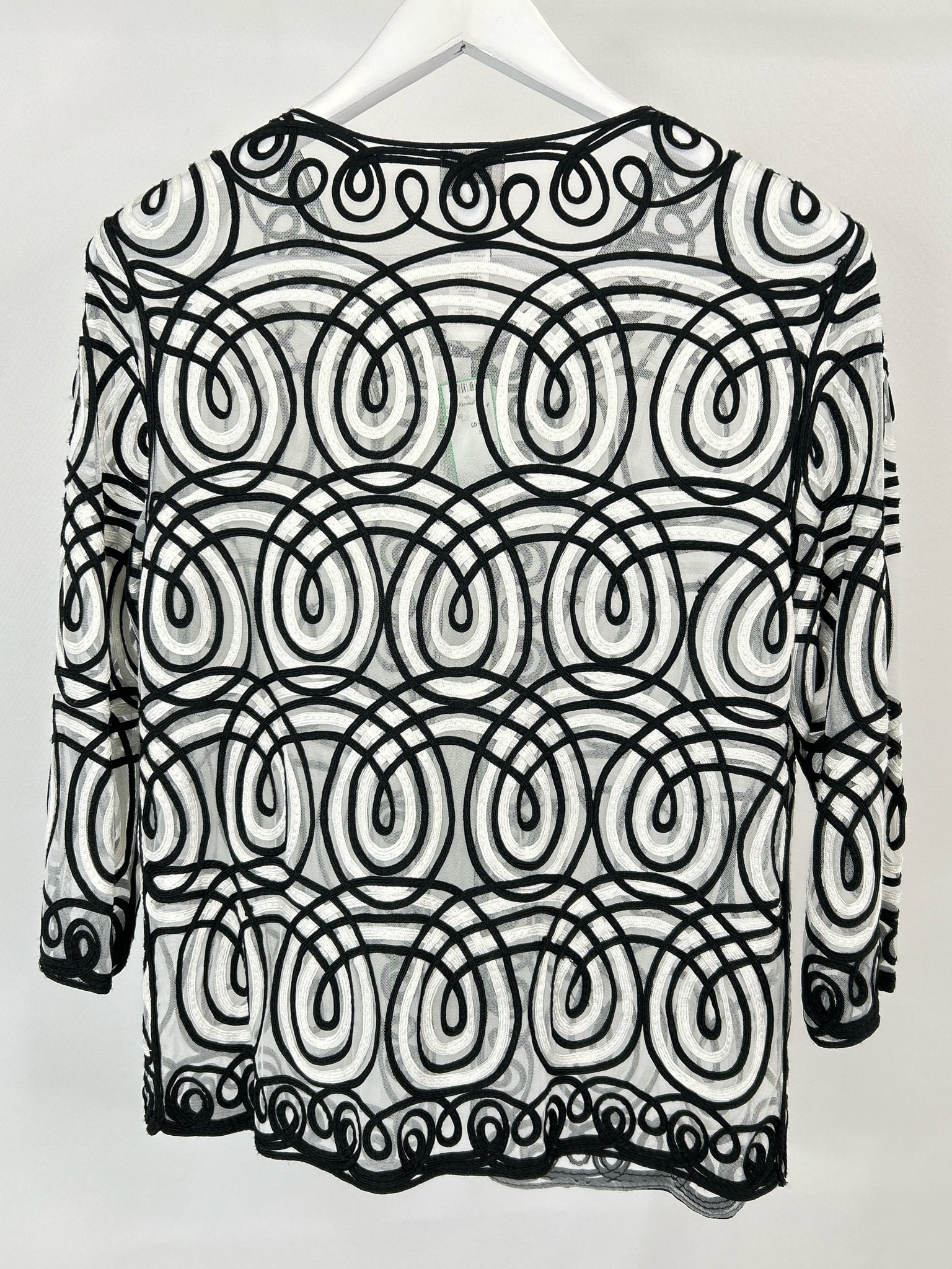 CHICO'S Size S Black and White Women Jacket