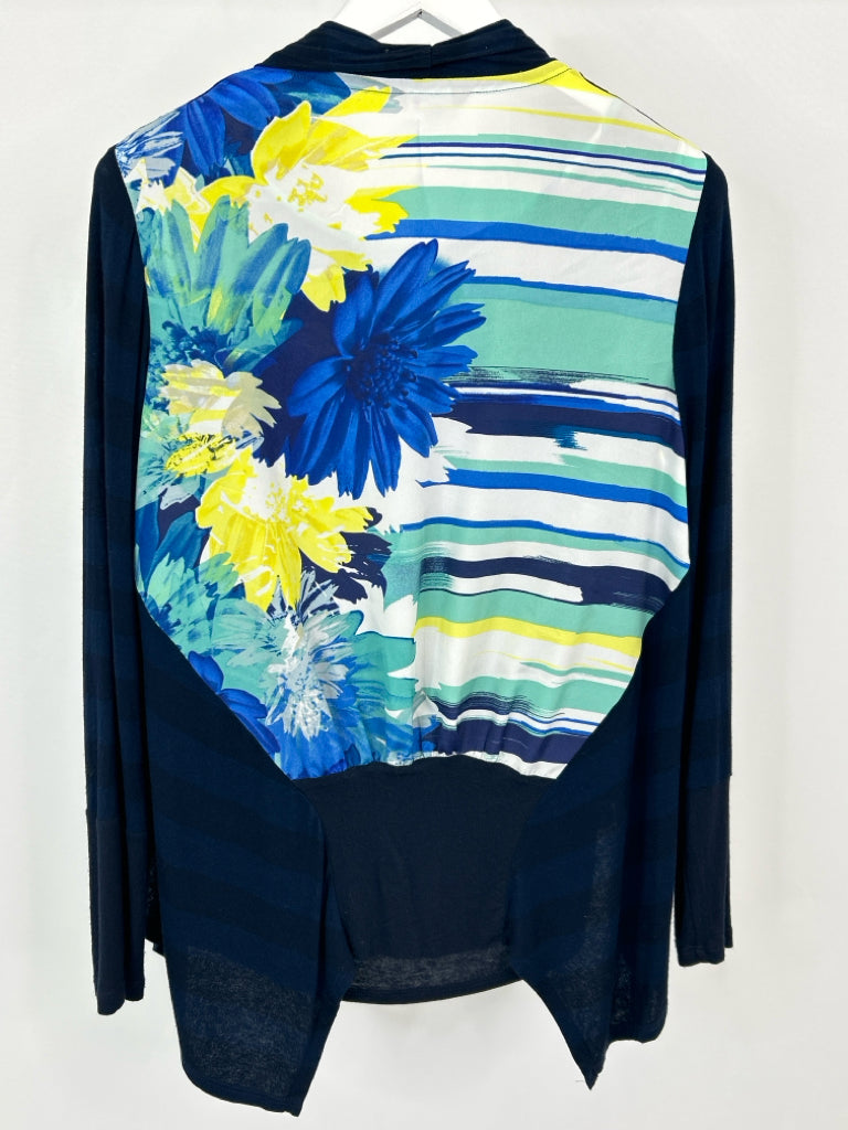 PER UNA Size 14 Navy Print Women's 2-piece Set
