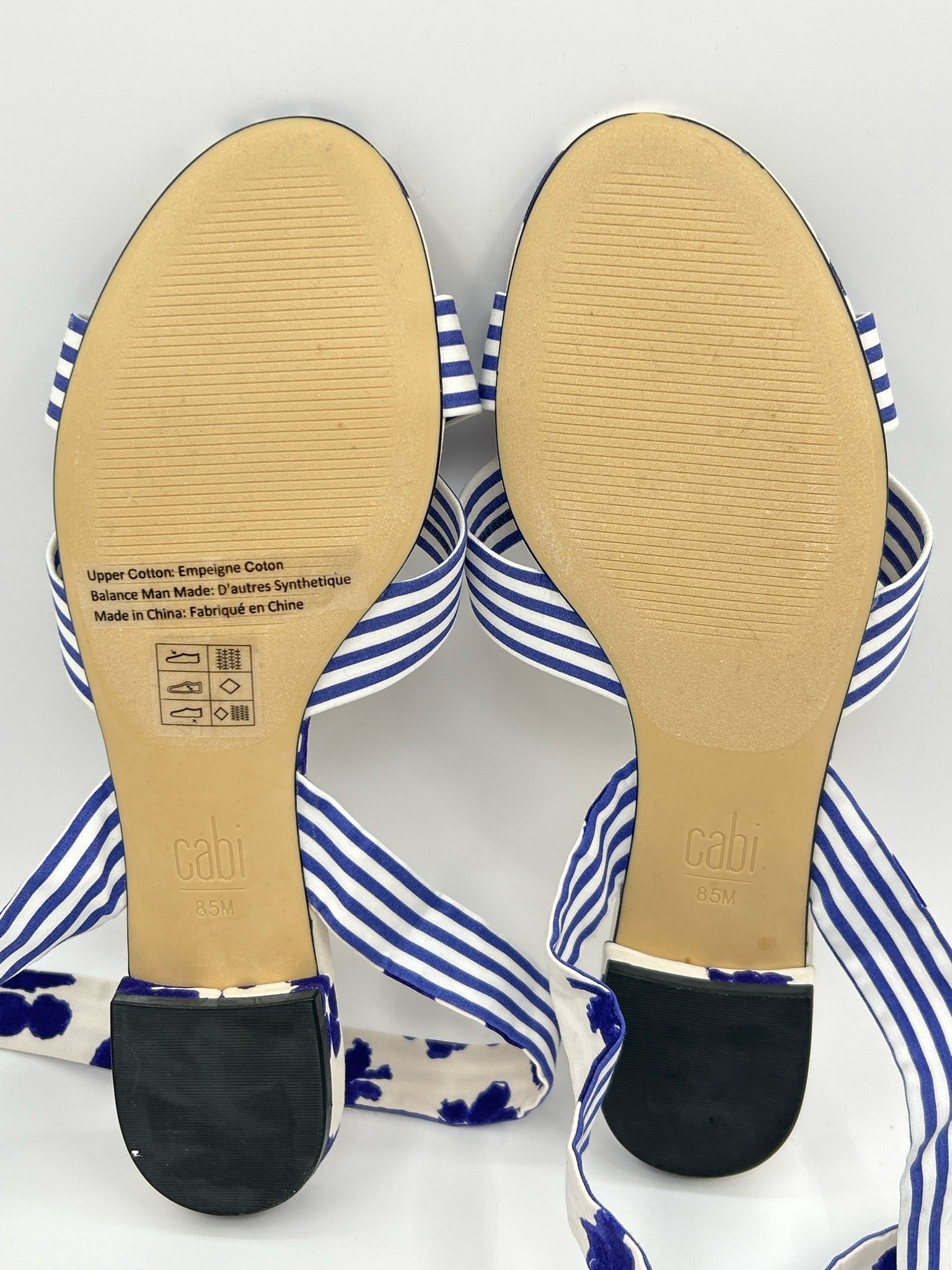 CABI Size 8.5 Blue and Ivory Women's Sandal