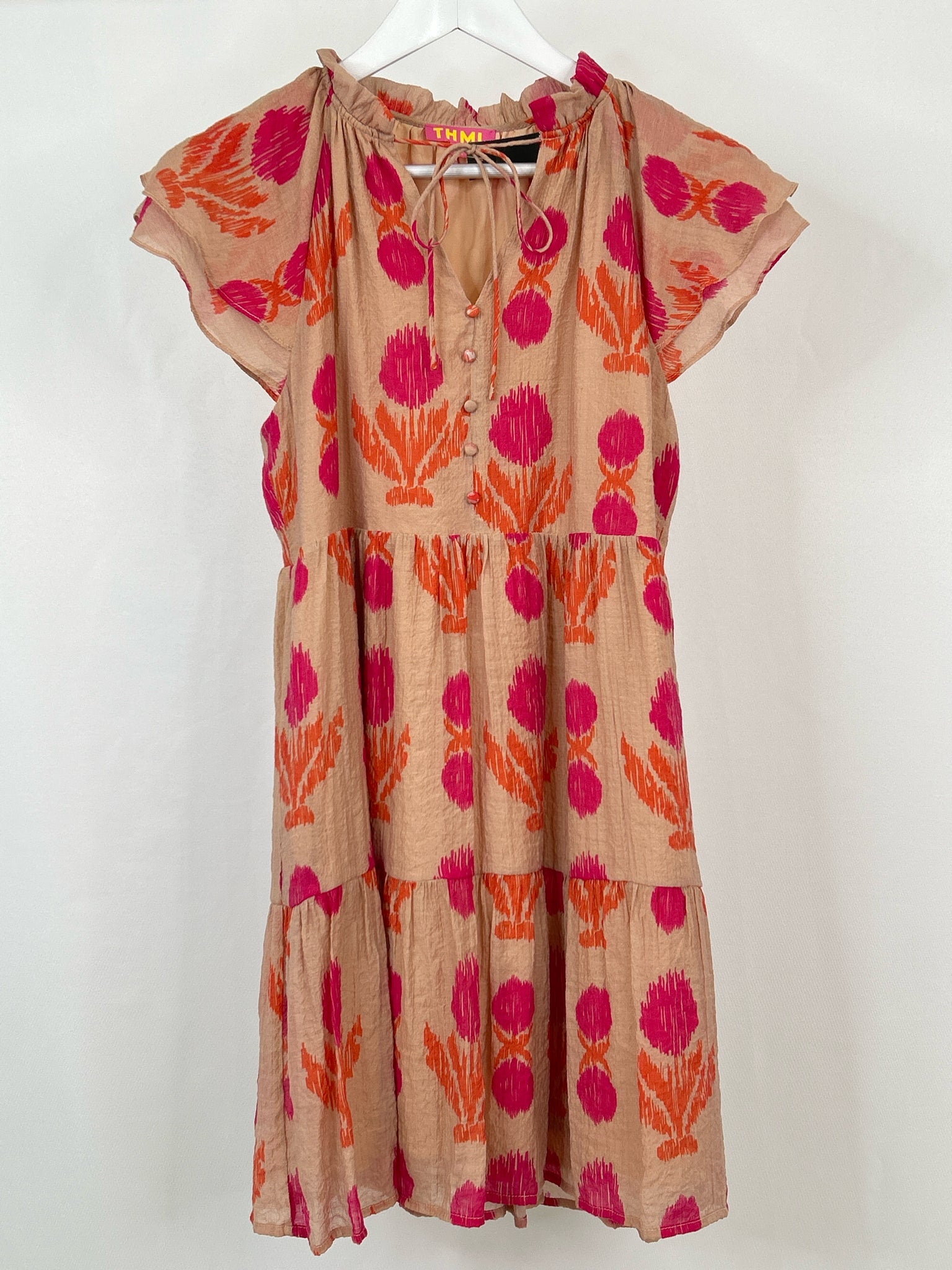 THML Size S Brown & Pink Women Dress