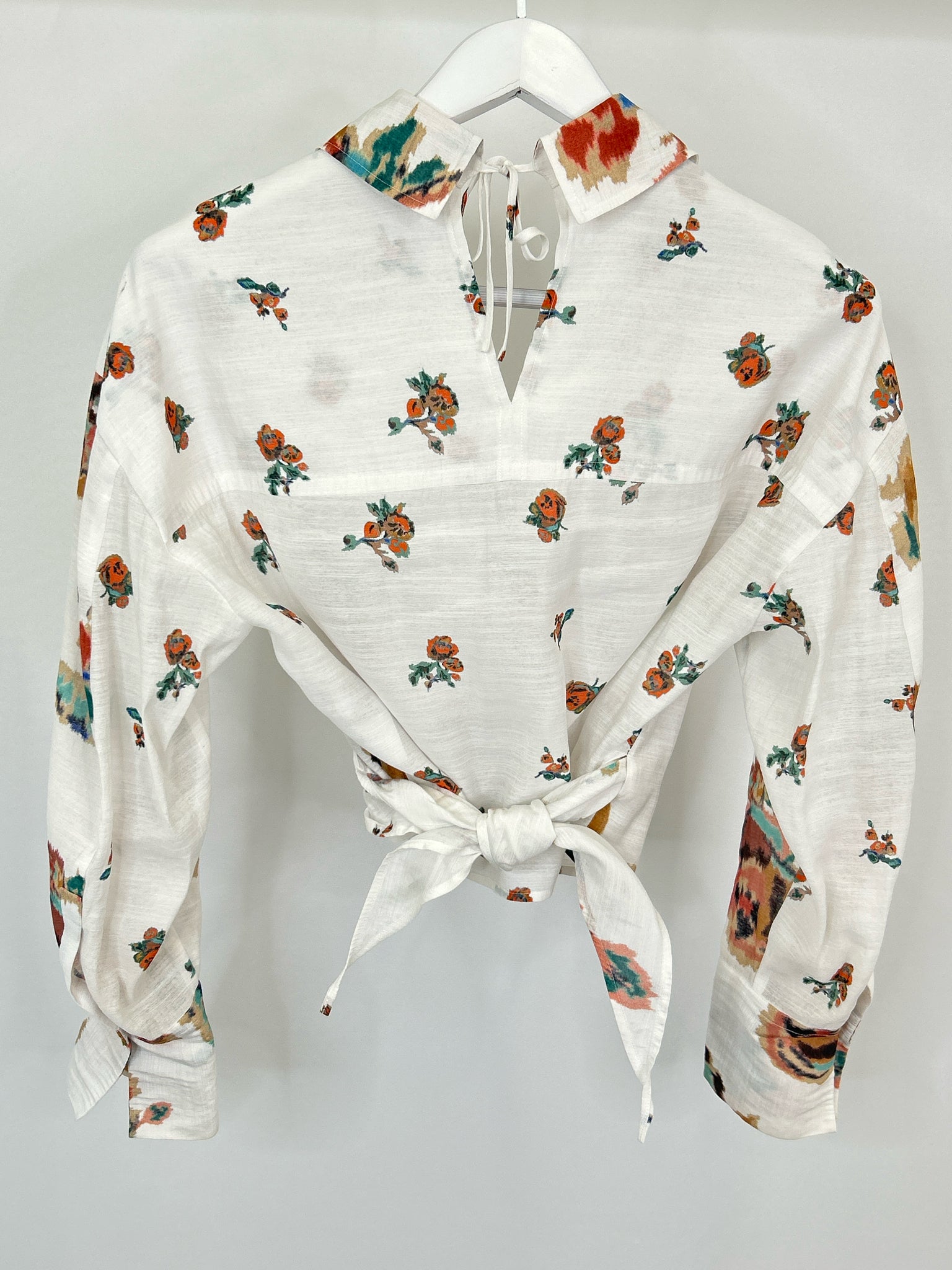 VINCE Size XS White Floral Women Blouse
