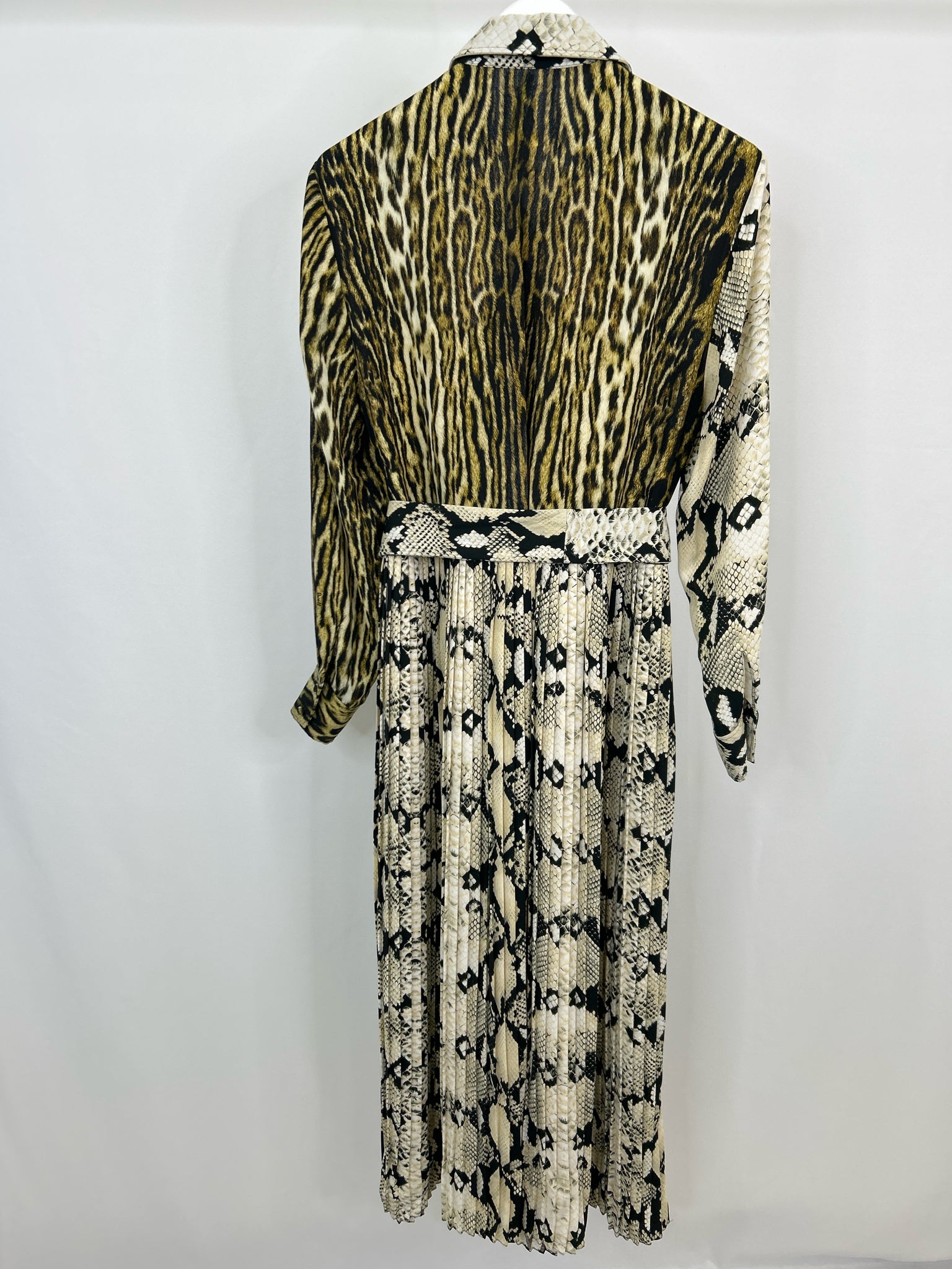 ROBERTO CAVALLI Size 46 Cream Print Women Dress