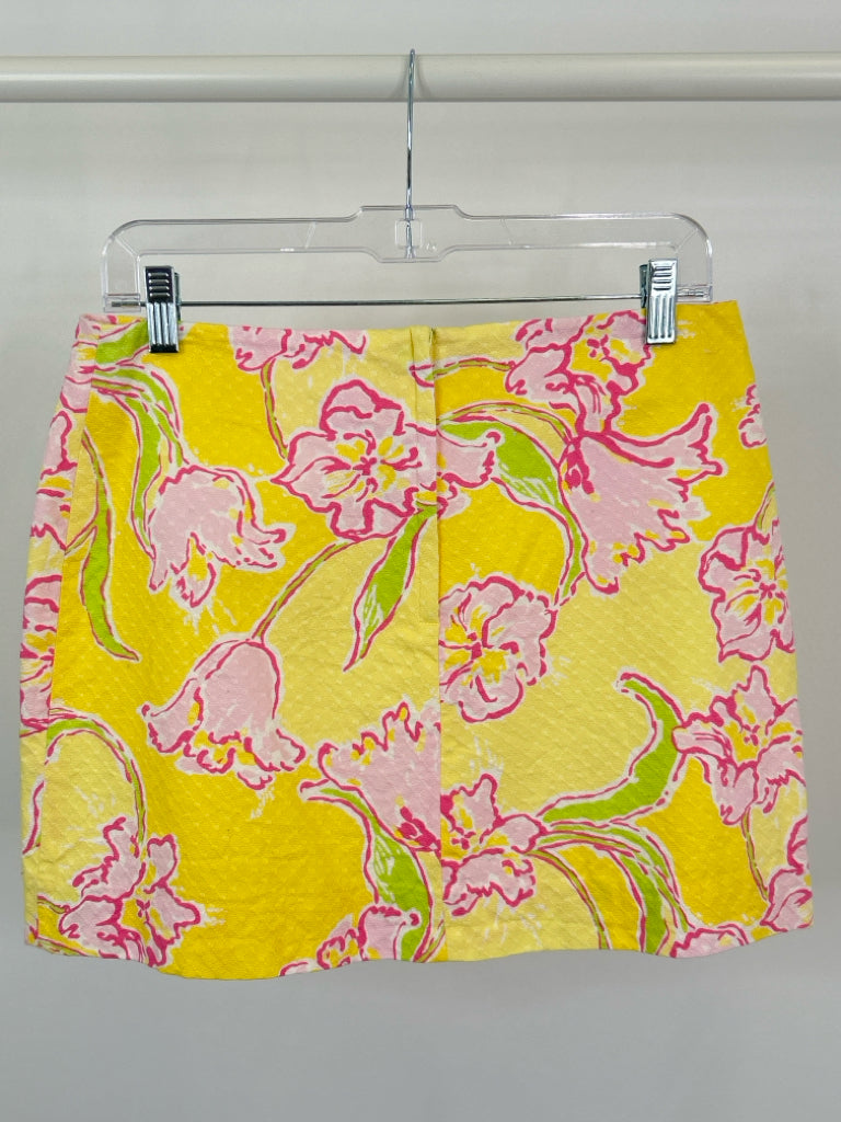 LILLY PULITZER Size 4 Yellow Print Women's Skirt