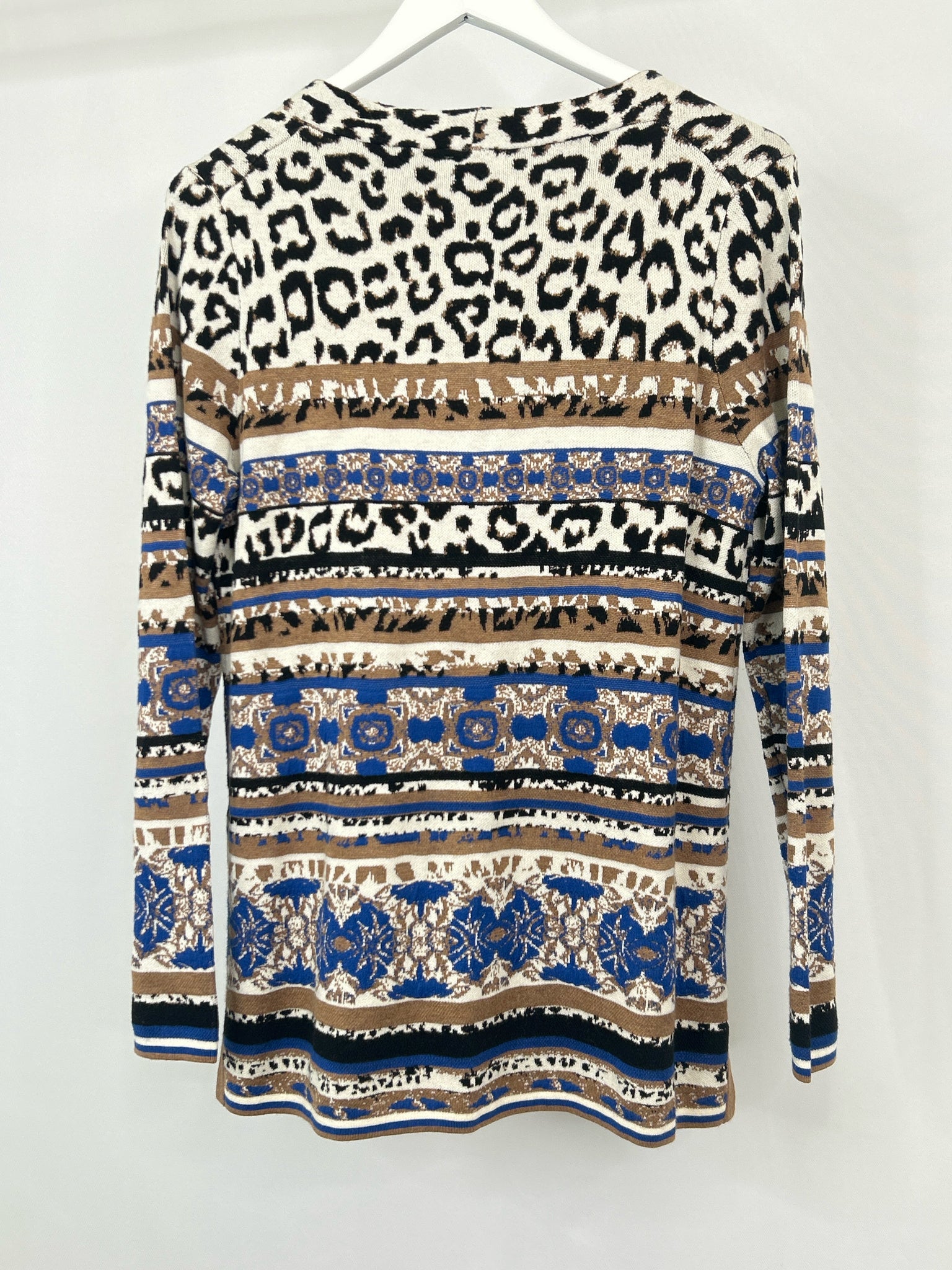 CHICO'S Size S Brown and White Women Cardigan