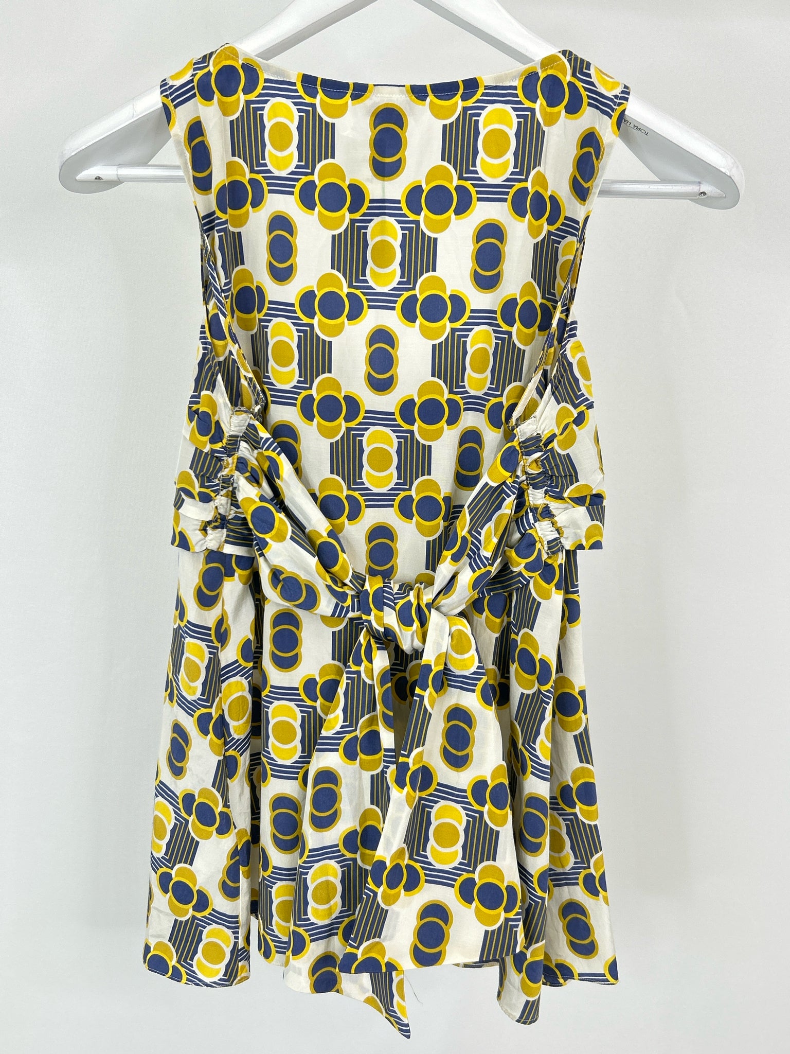 TED BAKER Size 6 Blue Print Women's Top