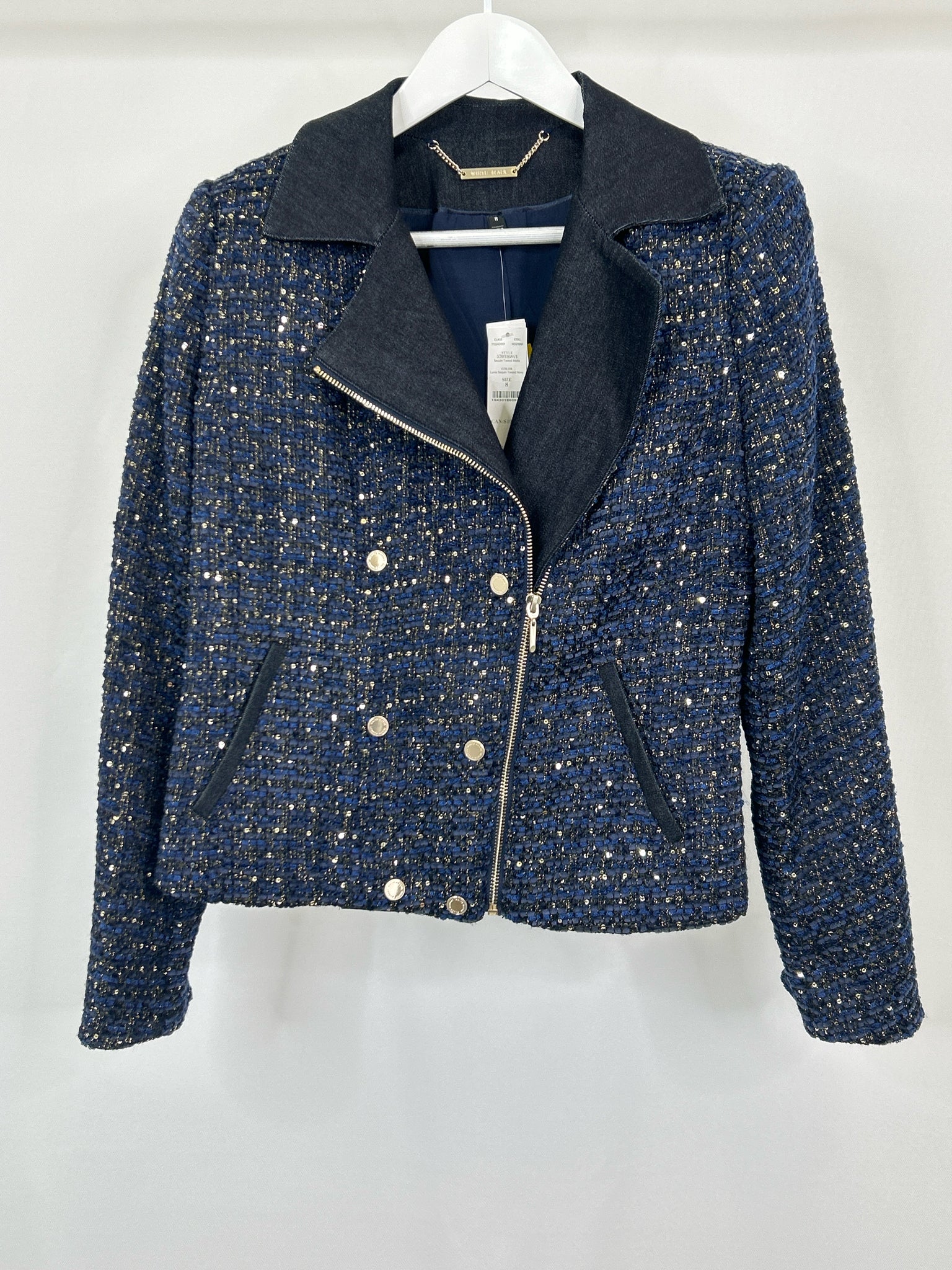 White House Black Market Size 8 Navy Women Jacket