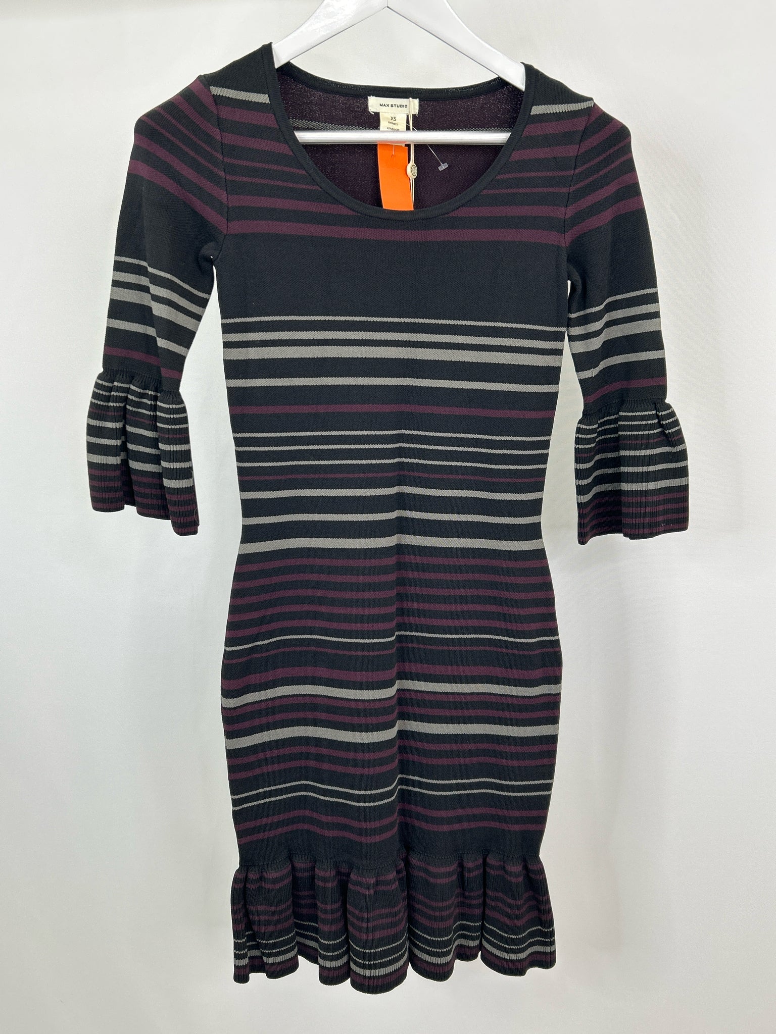 MAX STUDIO NWT Size XS BLACK AND BURGUNDY Women Dress