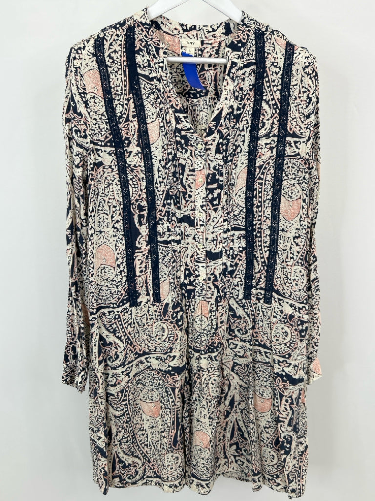 TINY Size L NAVY AND PINK Women's Dress
