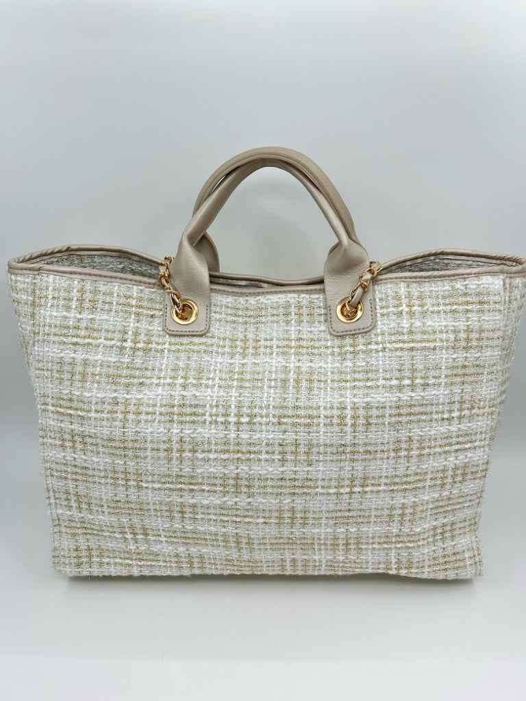 CAROLINE HILL Ivory & Gold Tote