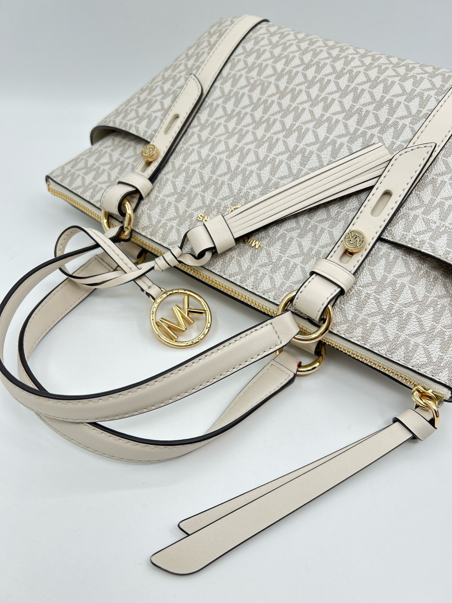 MICHAEL KORS WHITE AND GRAY Women Tote