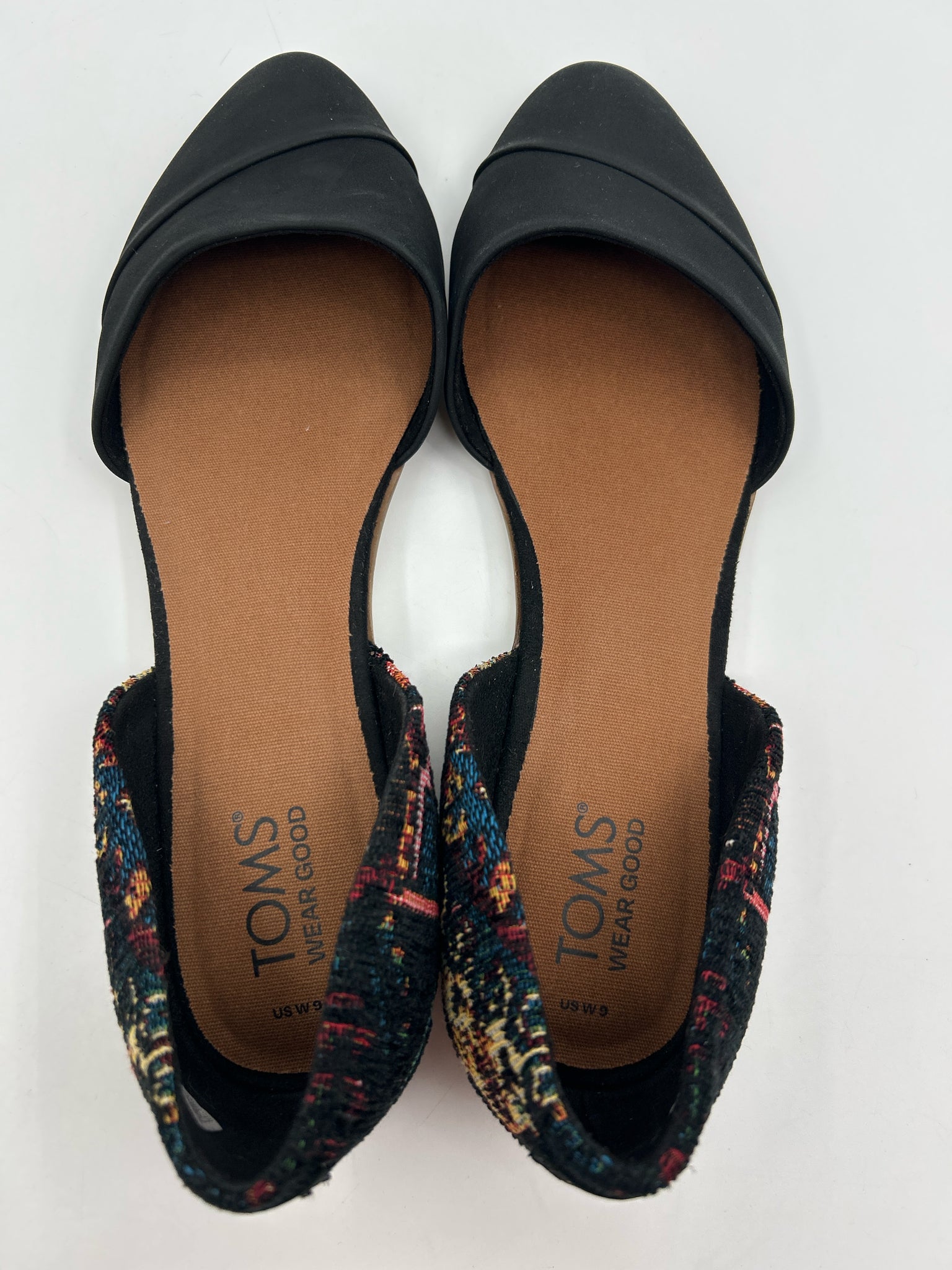 TOMS Size 9W Black Women Flats