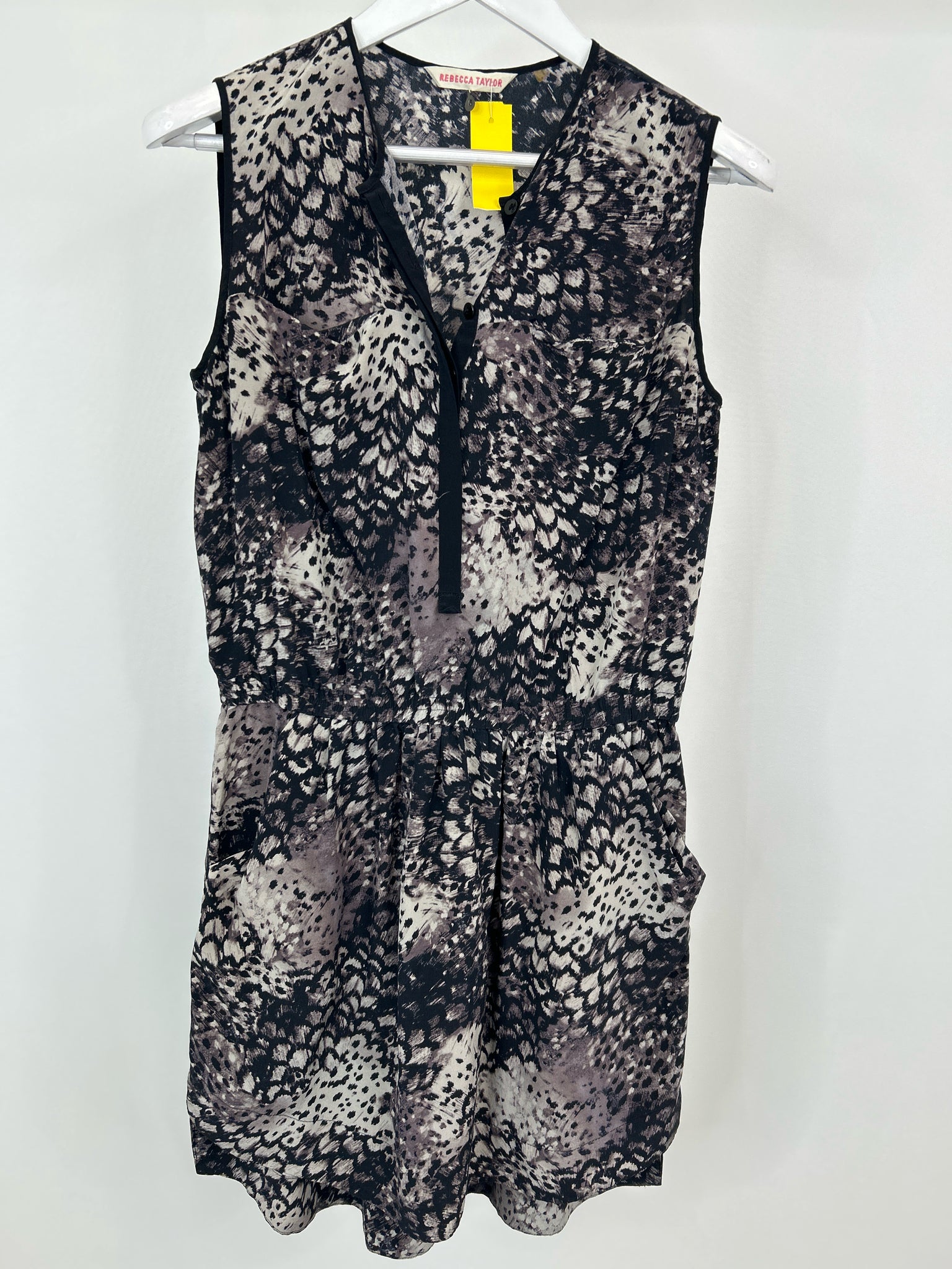 REBECCA TAYLOR Size 6 Navy Print Women Dress
