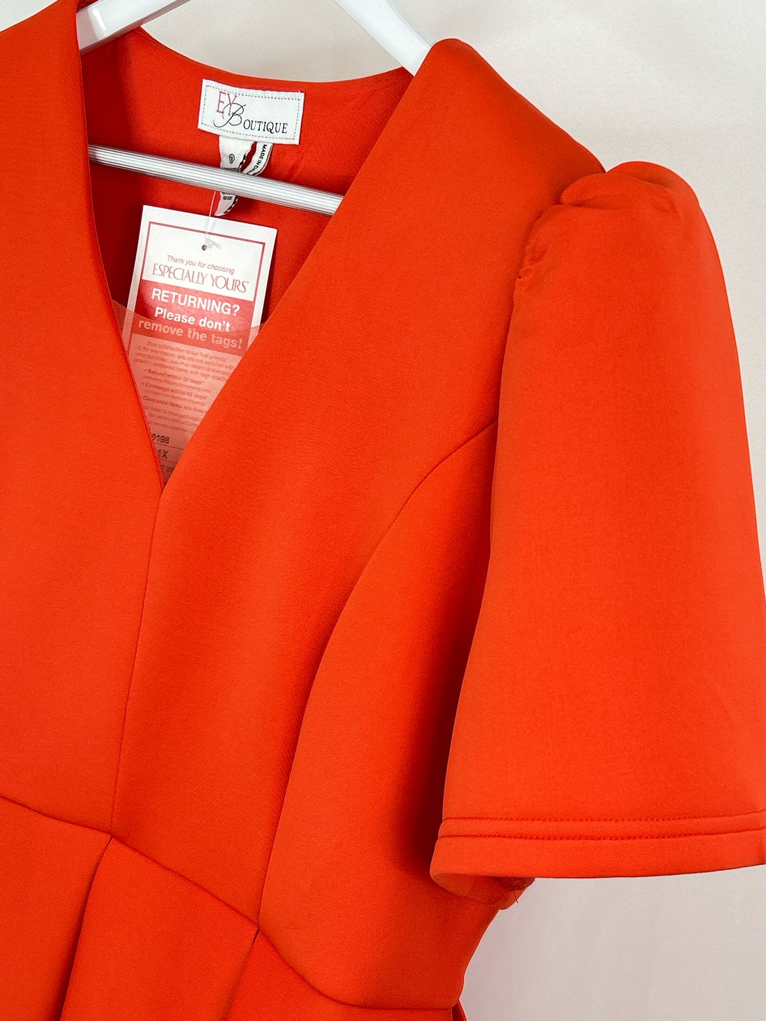 EY BOUTIQUE NWT Size 1X Orange Women Dress