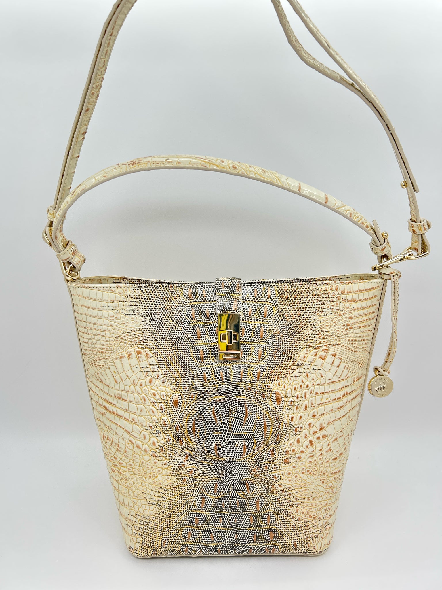 BRAHMIN Cream Print Women Purse