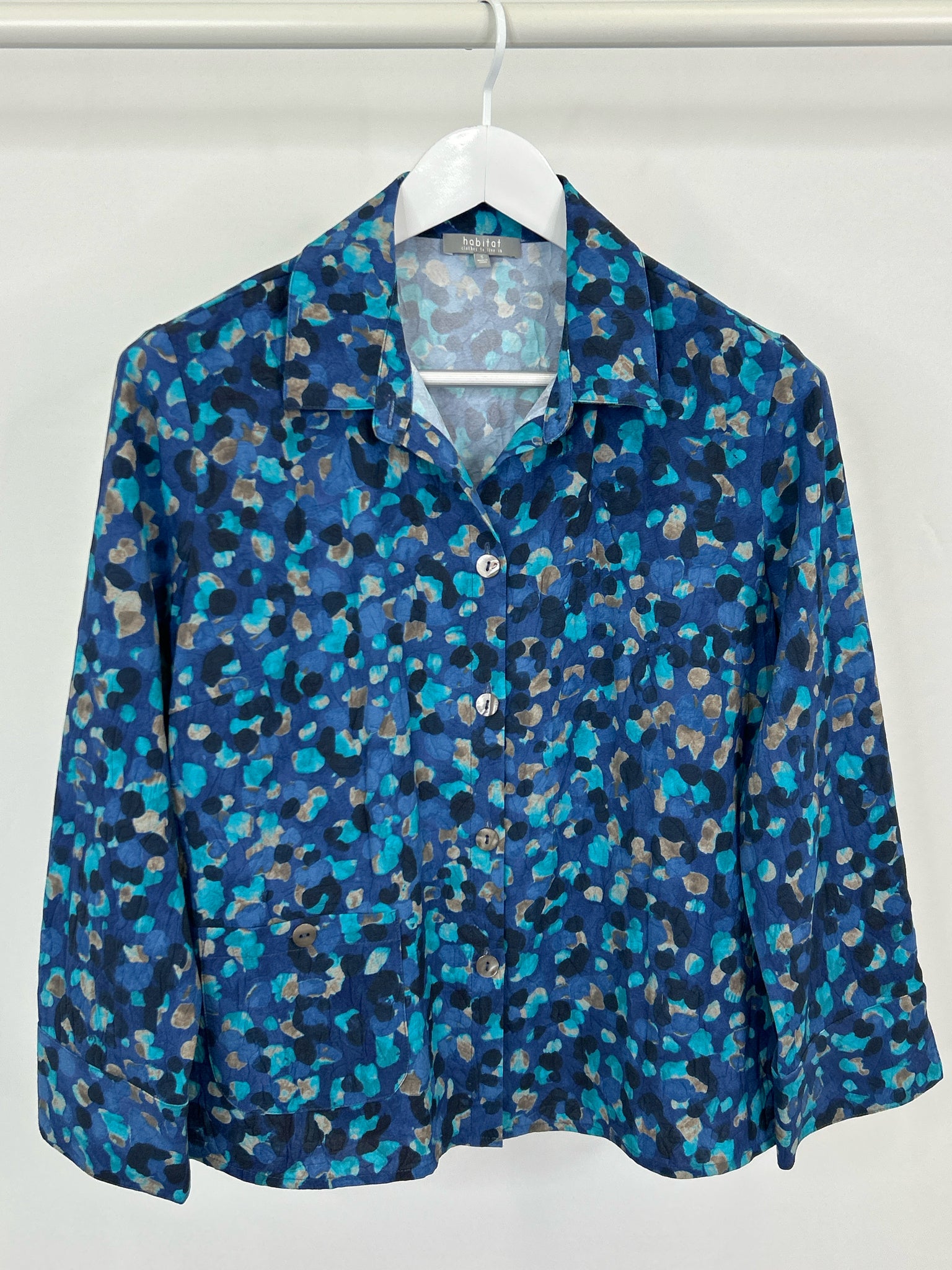HABITAT Size S Blue Print Women Shirt