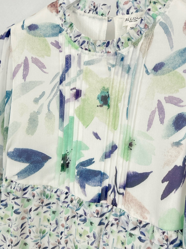 ALLISON Size M White Print Women's Dress