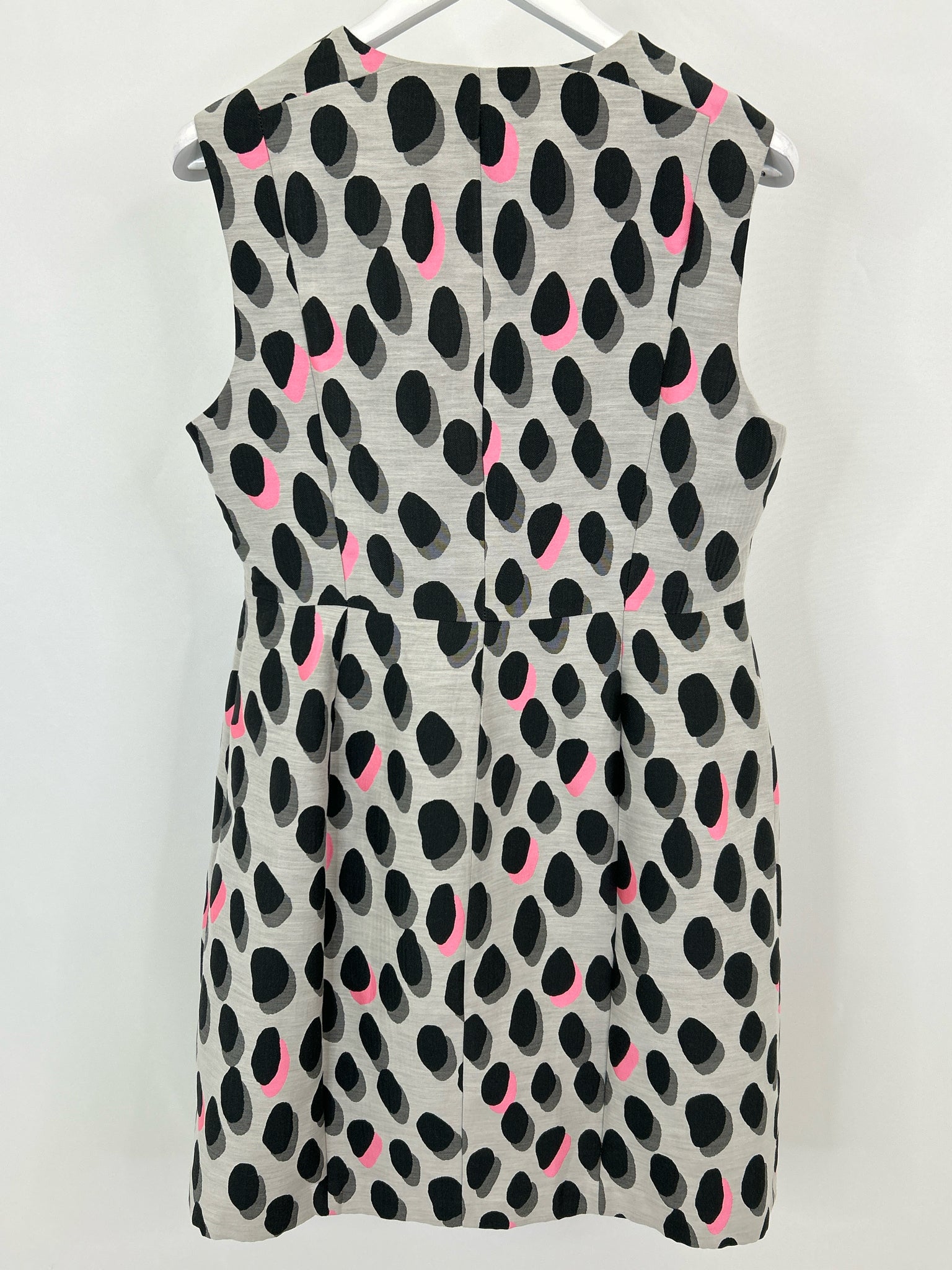 DIANE VON FURSTENBERG Size 14 GREY PRINT Women Dress
