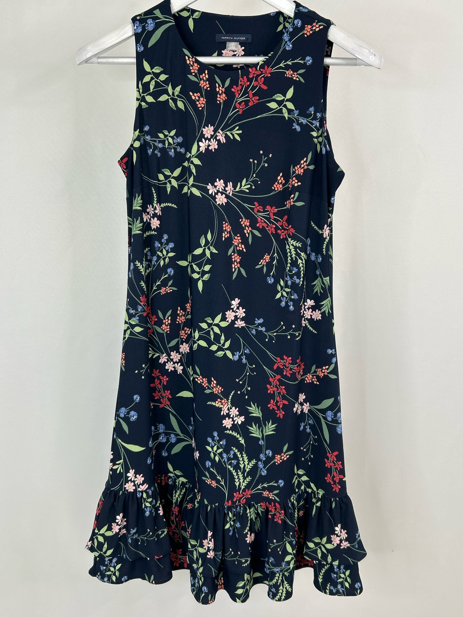 TOMMY HILFIGER Size 4 Navy Floral Women Dress NWT